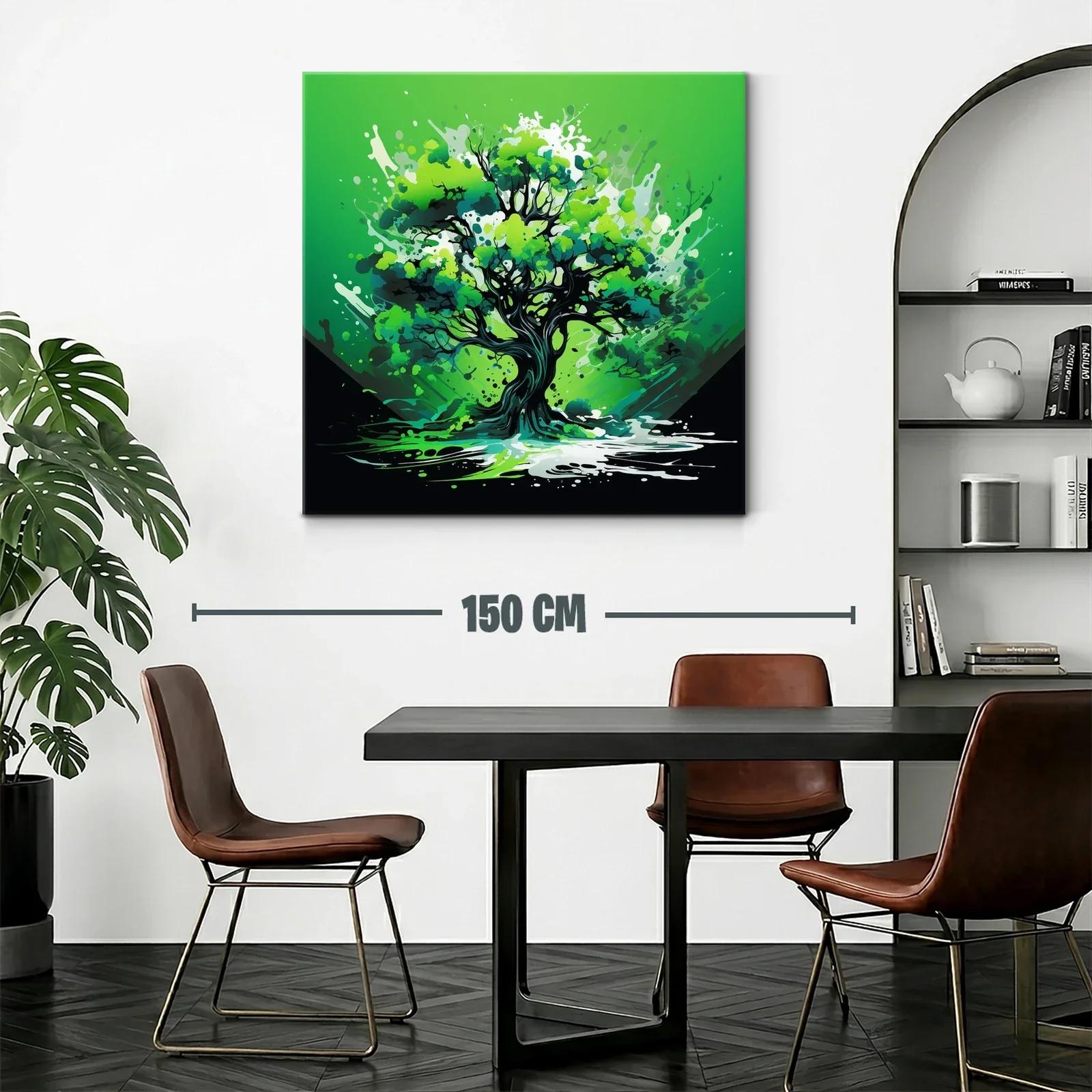 Árbol vibrante con explosión de verdes y energía dinámica — miniatura 2