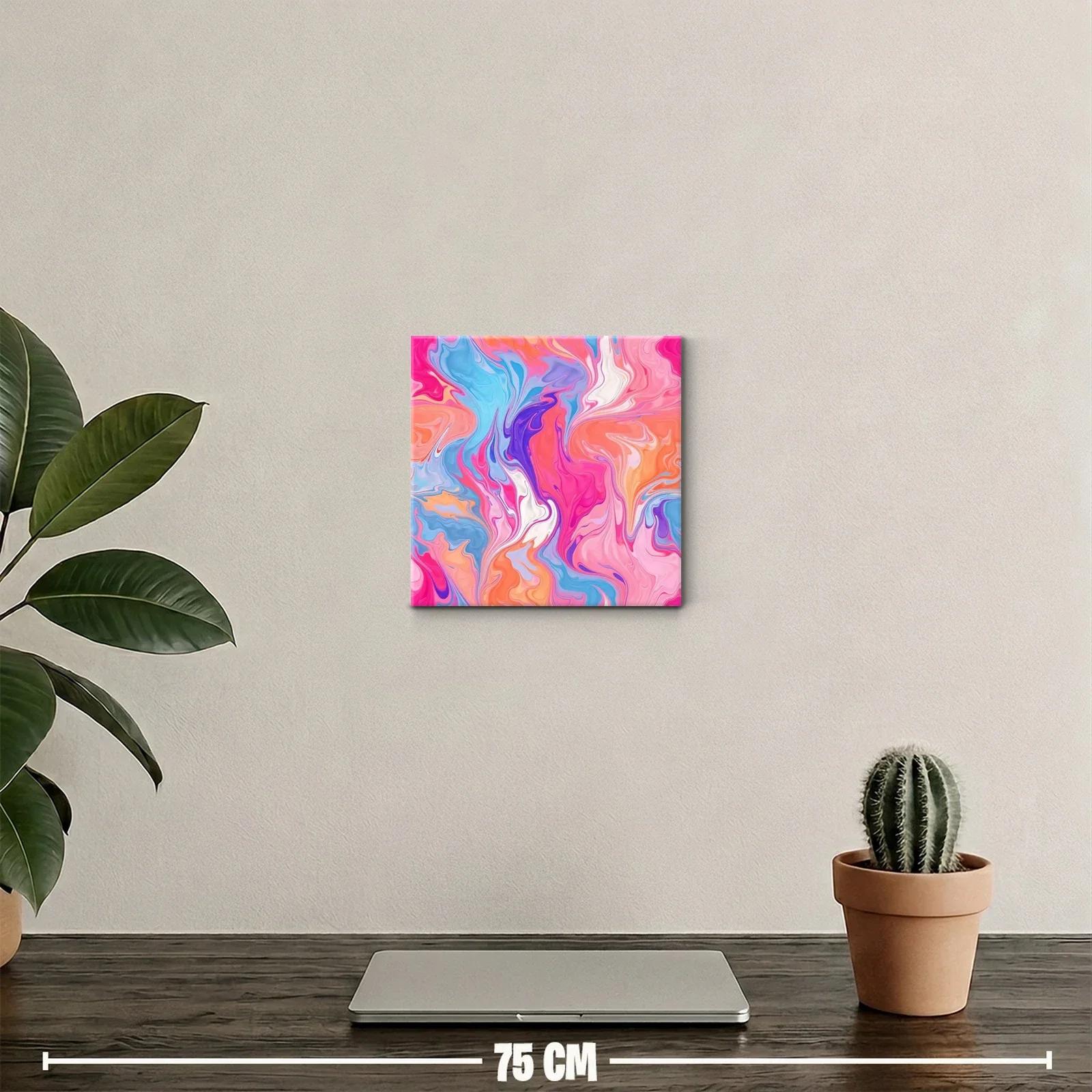 Cuadro abstracto de diseño fluido en colores vibrantes — miniatura 2