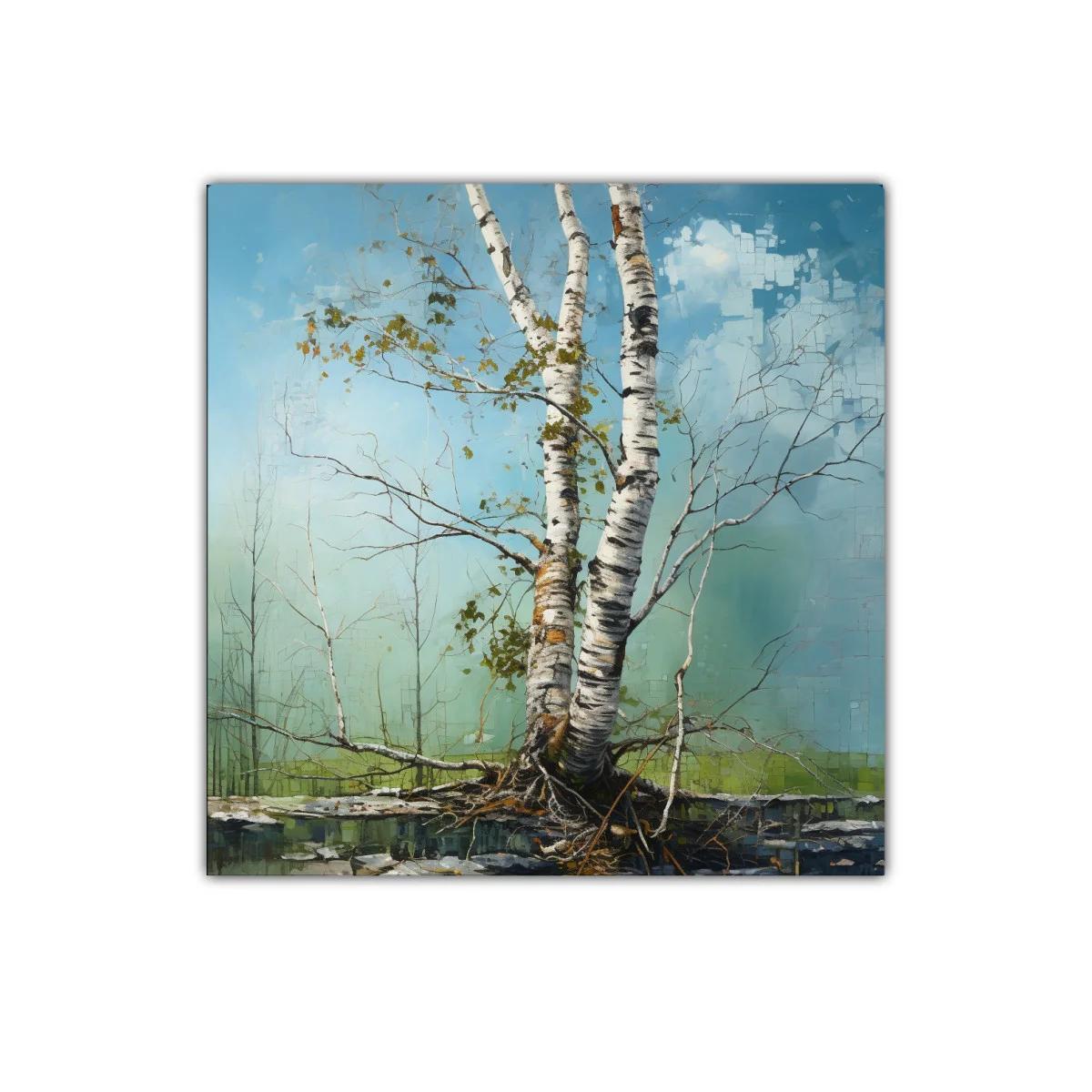 Árbol de abedul en paisaje sereno y natural — imagen principal