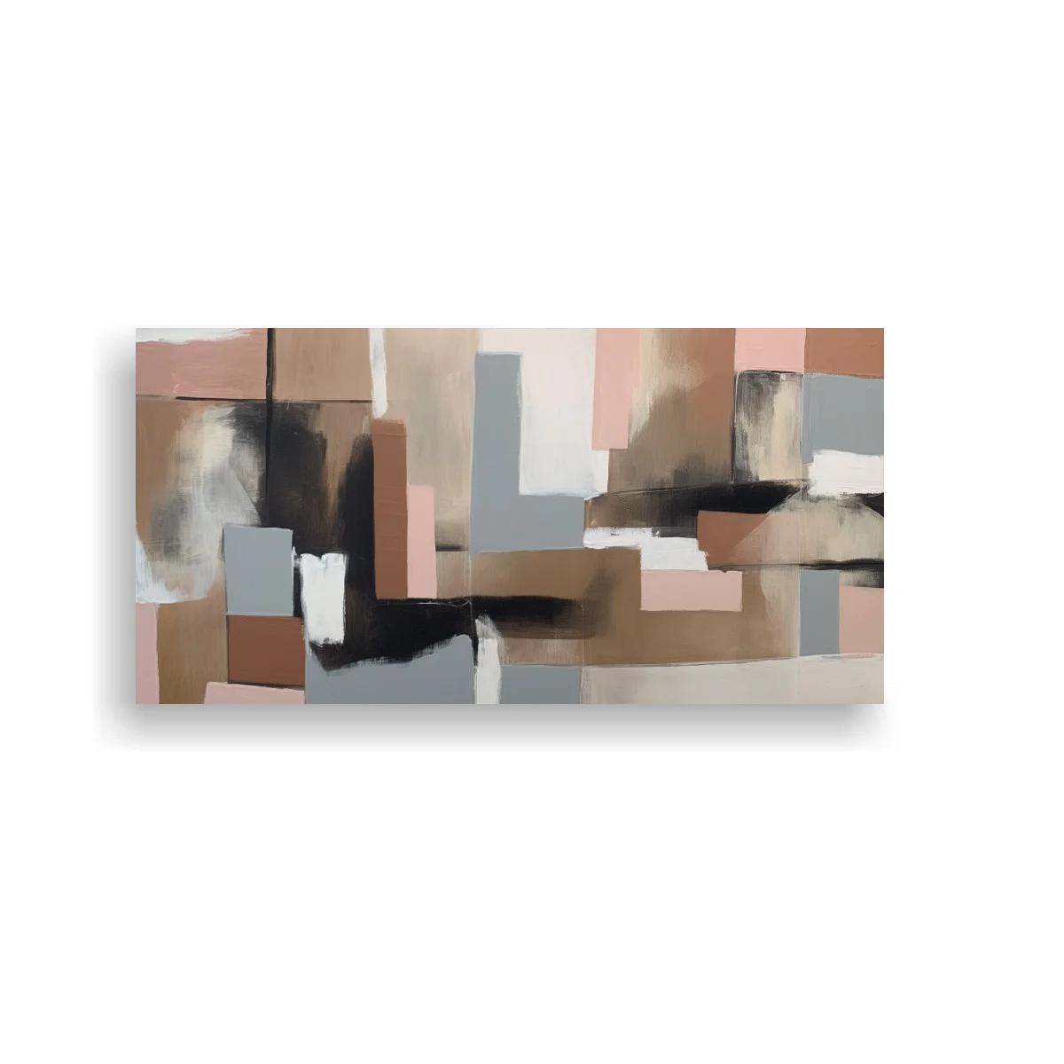 Cuadro abstracción geométrica con bloques rectangulares superpuestos