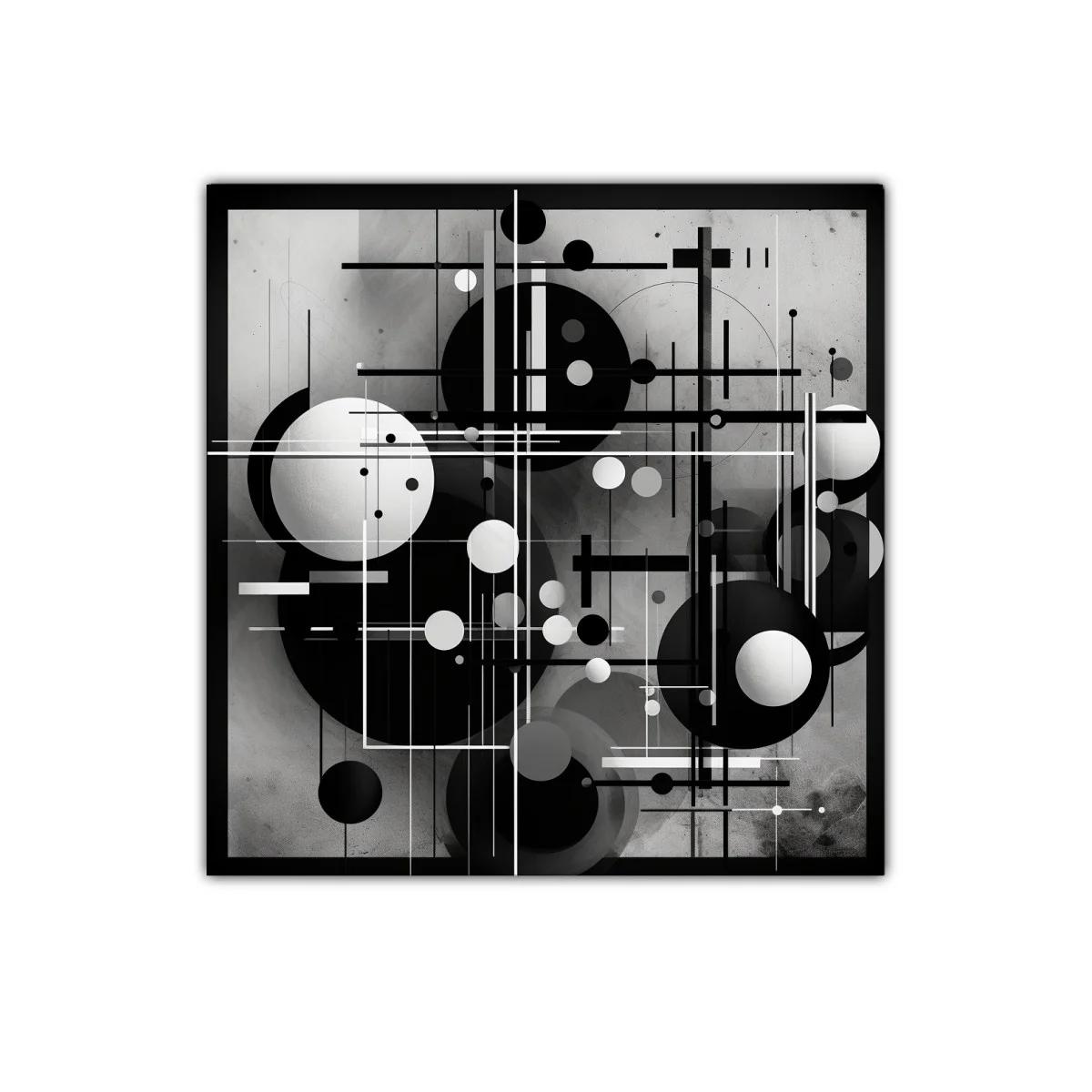 Arte abstracto geométrico en blanco y negro elegante — imagen principal