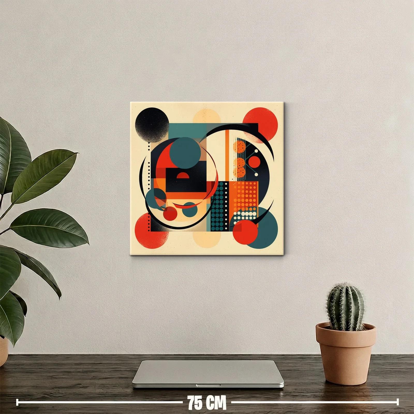 Composición geométrica con círculos en tonos cálidos y fríos — miniatura 2
