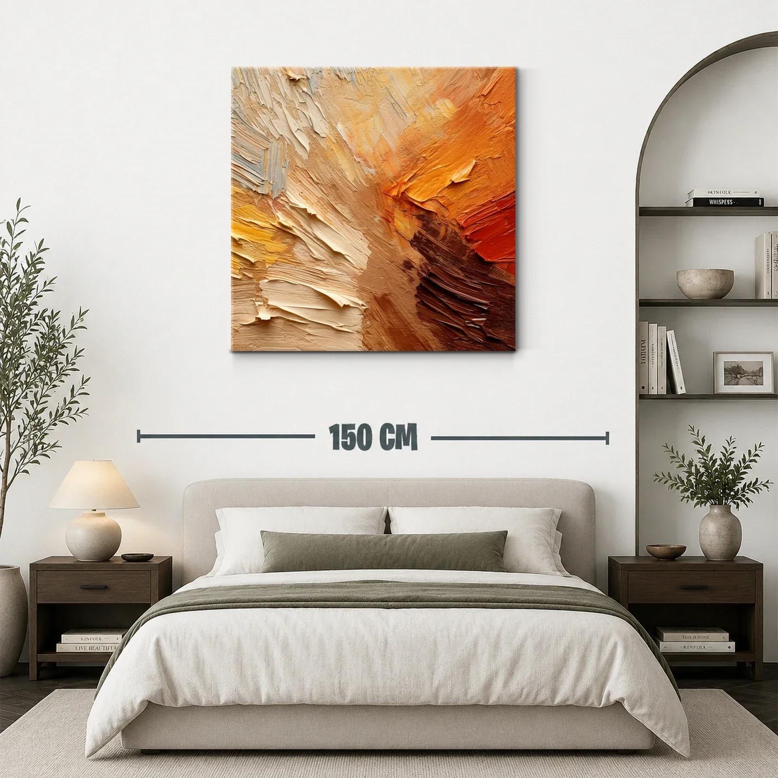 Cuadro abstracto en tonos cálidos tierra y ocres — miniatura 3
