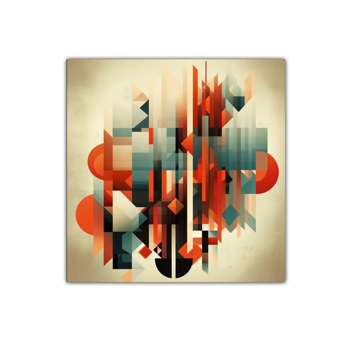 Composición abstracta con formas geométricas en tonos cálidos