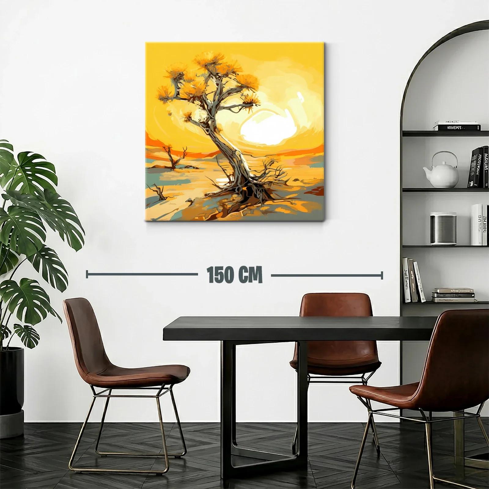 Árbol solitario en paisaje desértico iluminado al atardecer — miniatura 2