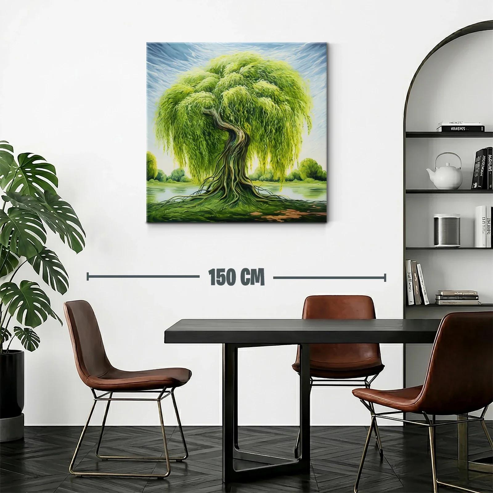 Esplendoroso árbol de sauce junto al agua en paisaje sereno — miniatura 2