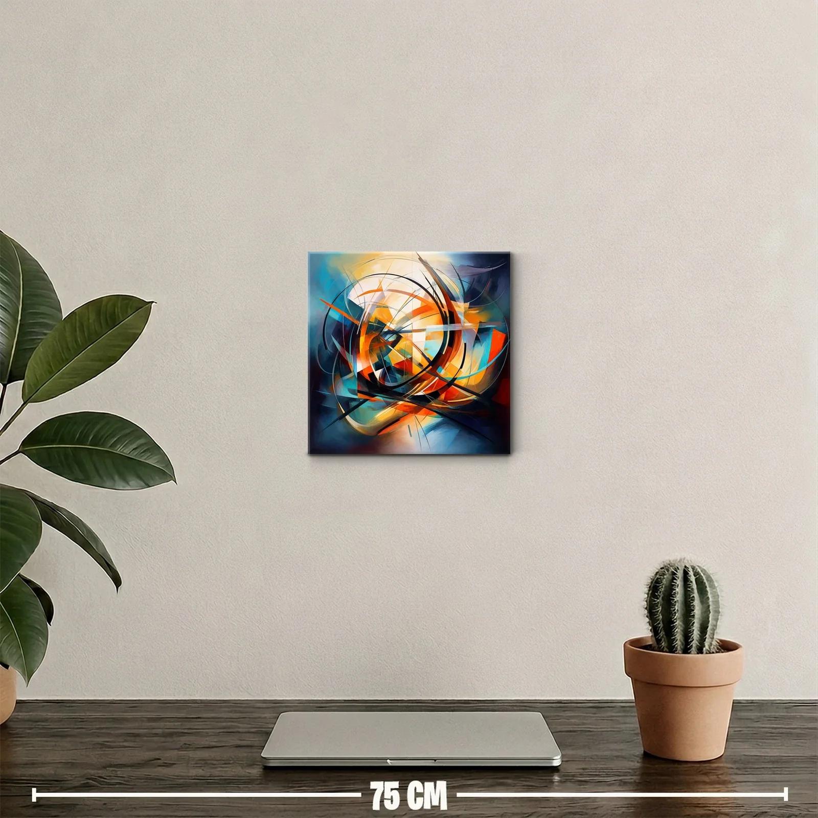 Cuadro abstracto con dinámicas formas y vibrante energía — miniatura 2