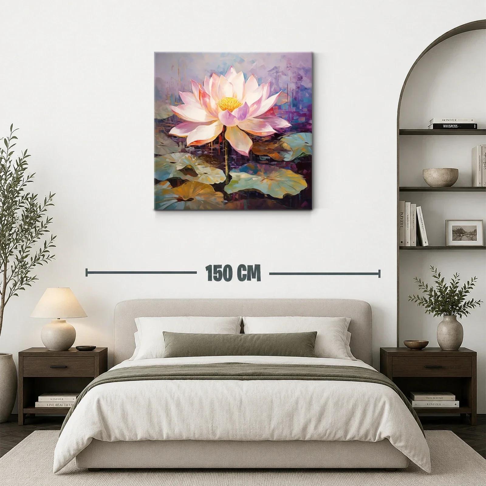 Flor de loto luminosa con tonos cálidos y fríos en armonía — miniatura 3