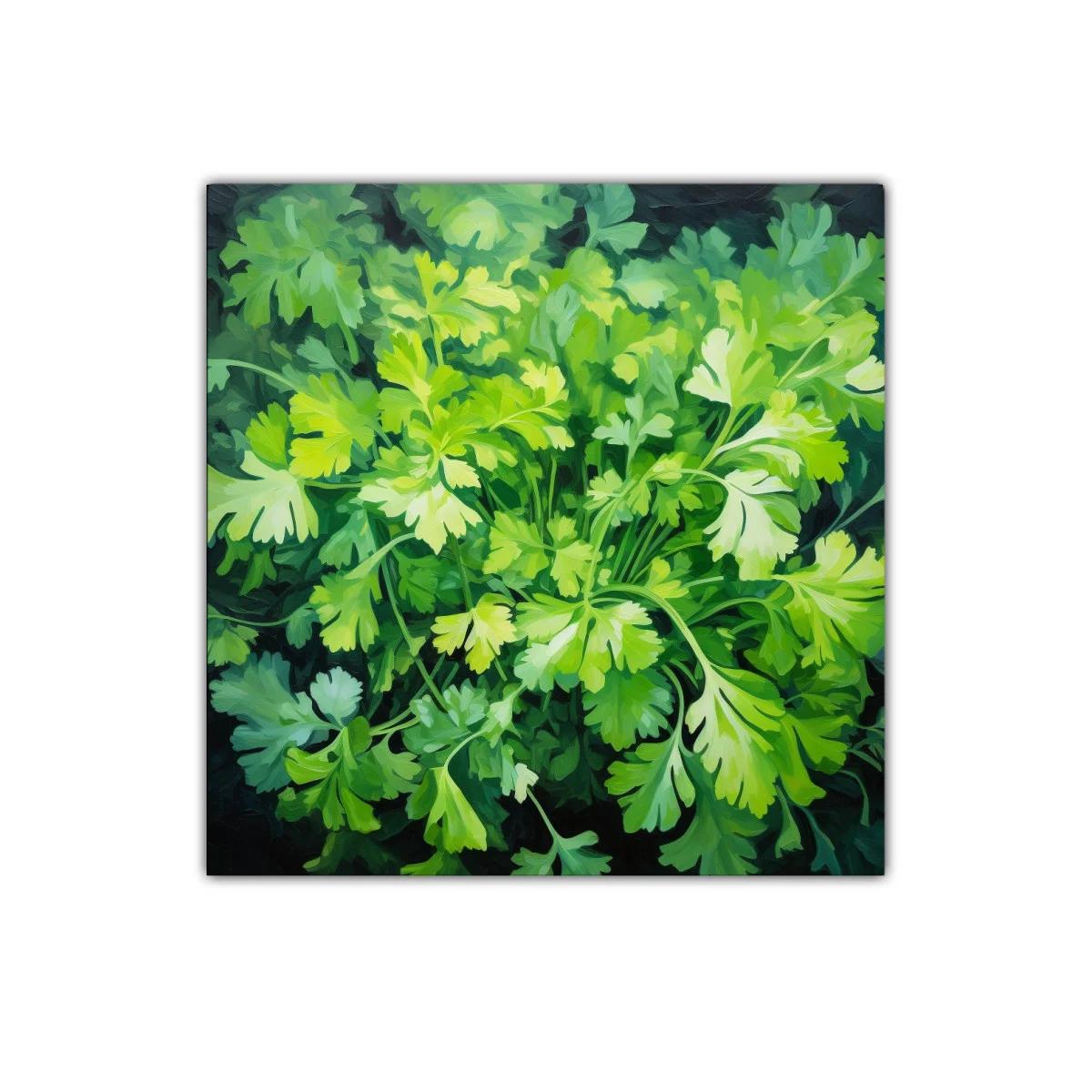 Cuadro decorativo con hojas verdes vibrantes y frescas — imagen principal