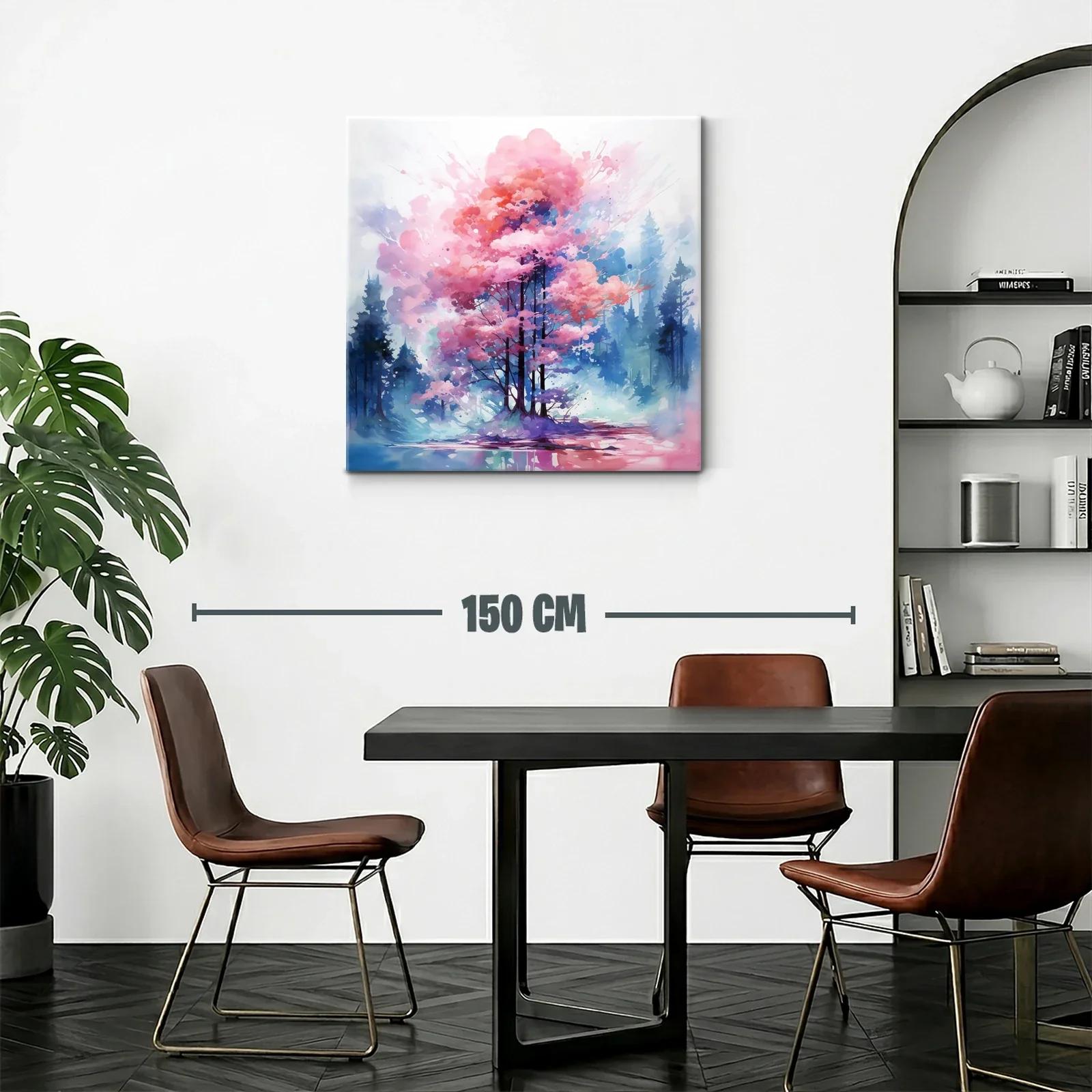 Árbol en tonos rosas y azules creando atmósfera serena — miniatura 2
