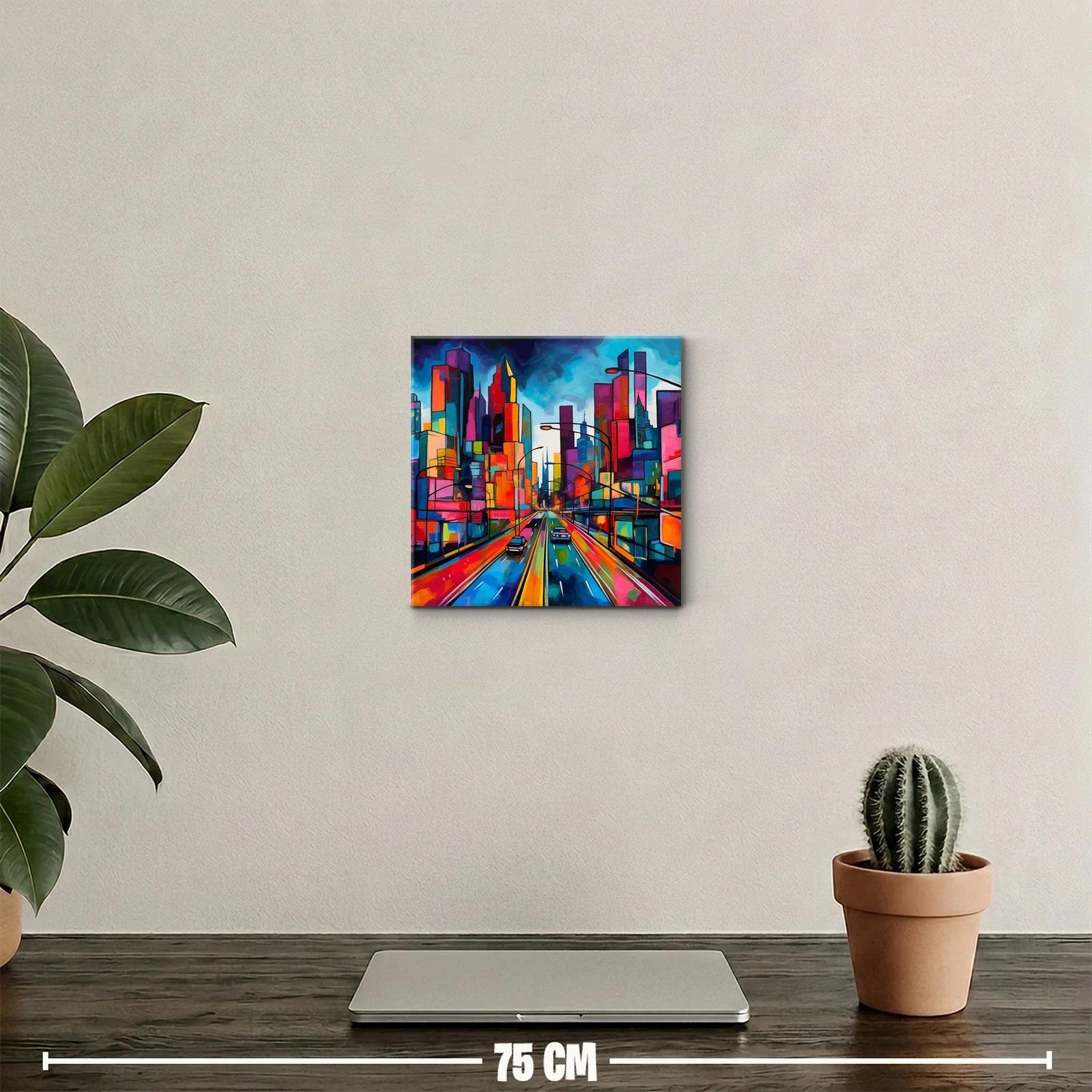 Ciudad vibrante con colores intensos y energía dinámica — miniatura 2