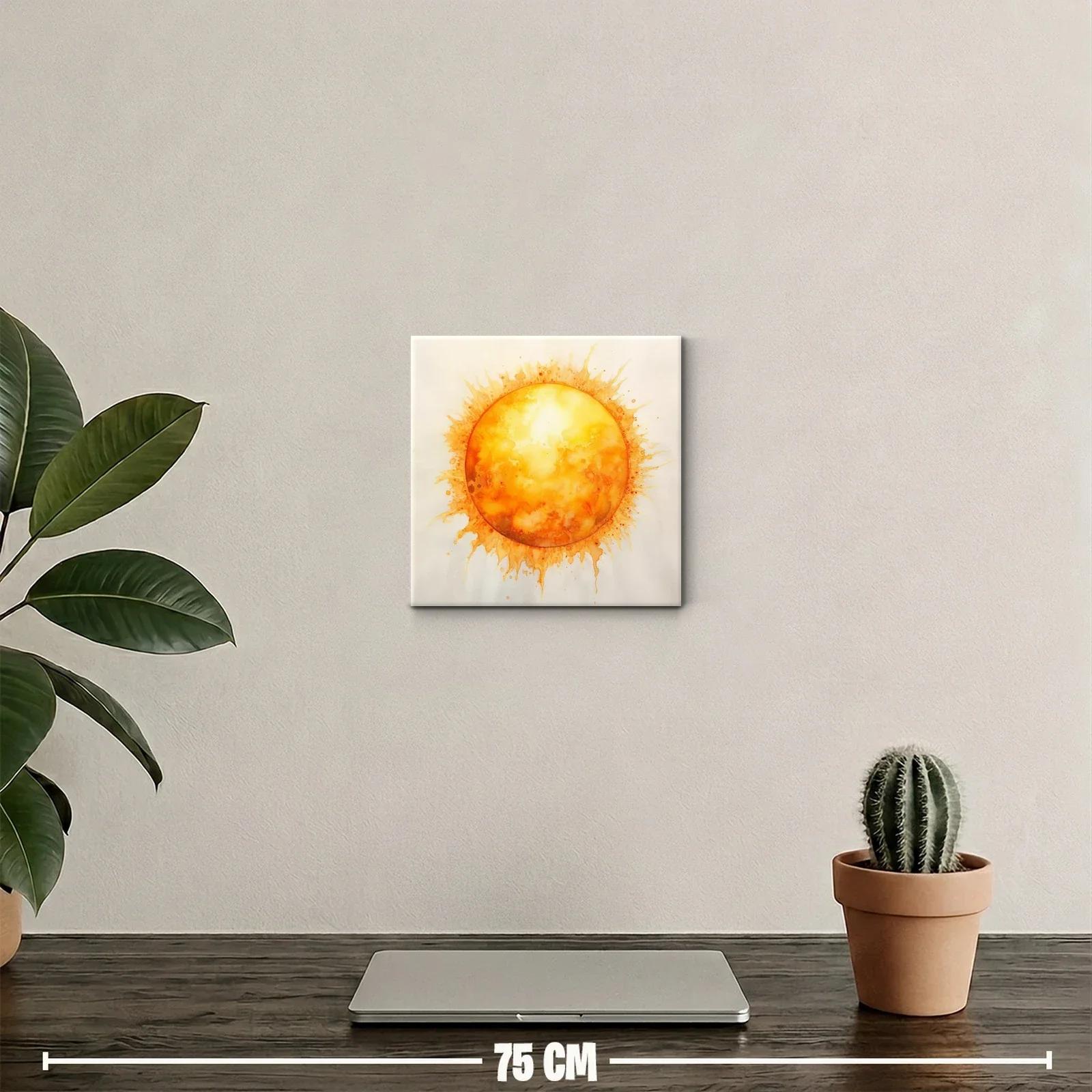 Cuadro decorativo con sol vibrante en tonos cálidos — miniatura 2