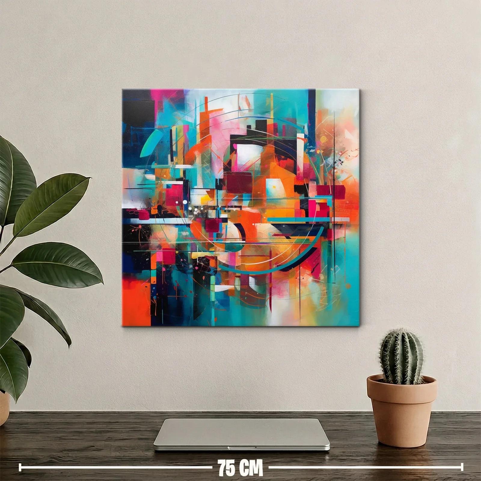 Composición abstracta vibrante con formas geométricas dinámicas — miniatura 2