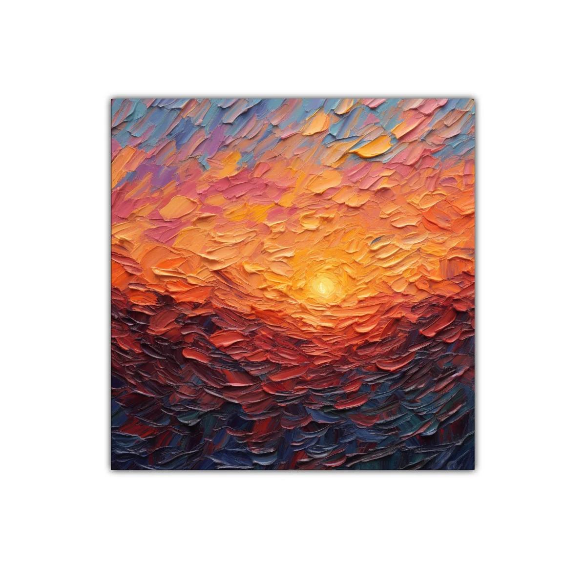 Atardecer vibrante con texturas intensas y colores cálidos