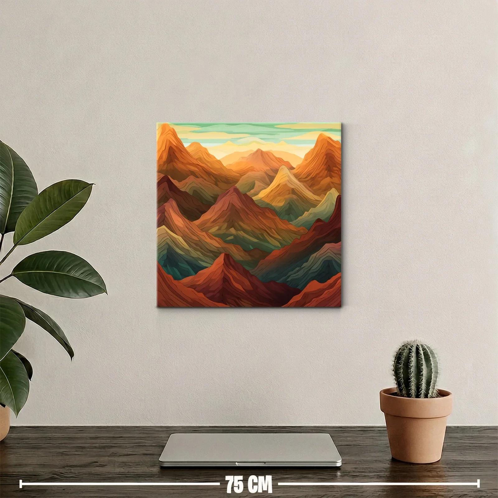 Montañas abstractas con tonos cálidos al atardecer — miniatura 2