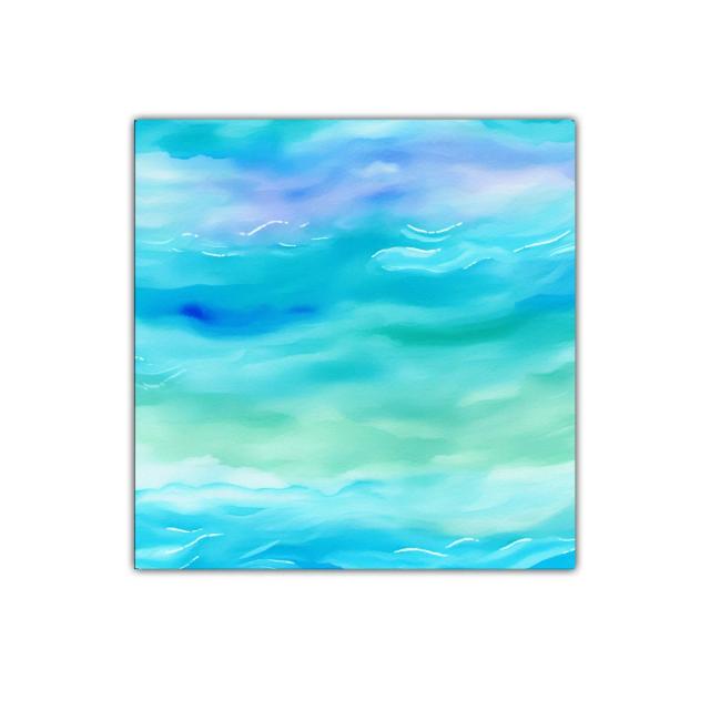 Cuadro artístico con tonos acuáticos y suaves reflejos