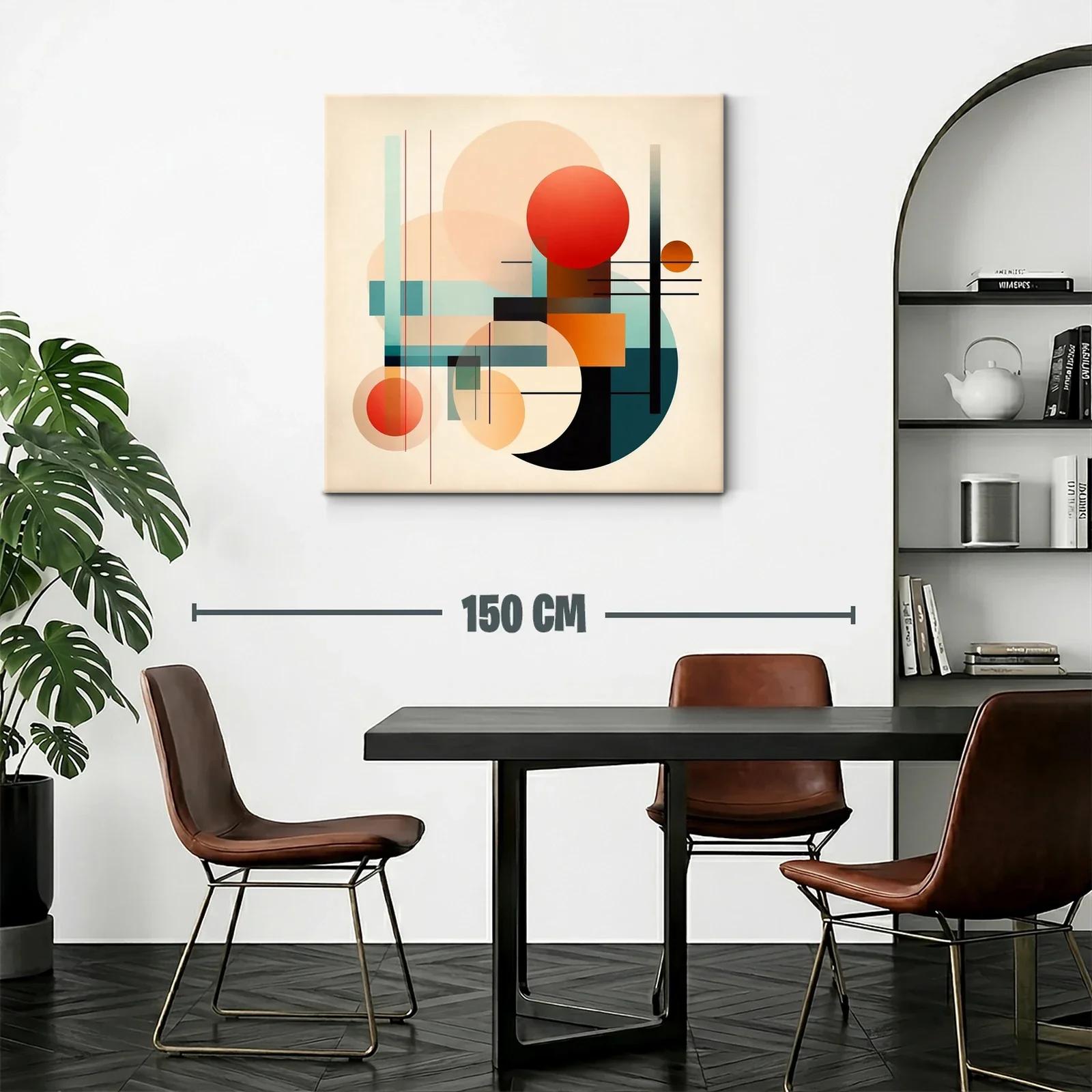 Cuadro abstracto con formas geométricas y paleta cálida — miniatura 2