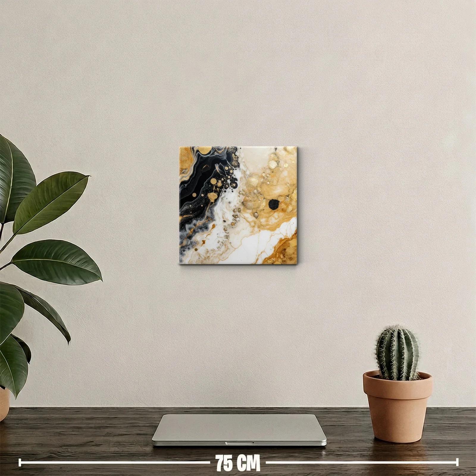 Arte abstracto de vetas doradas y contrastes intensos — miniatura 2