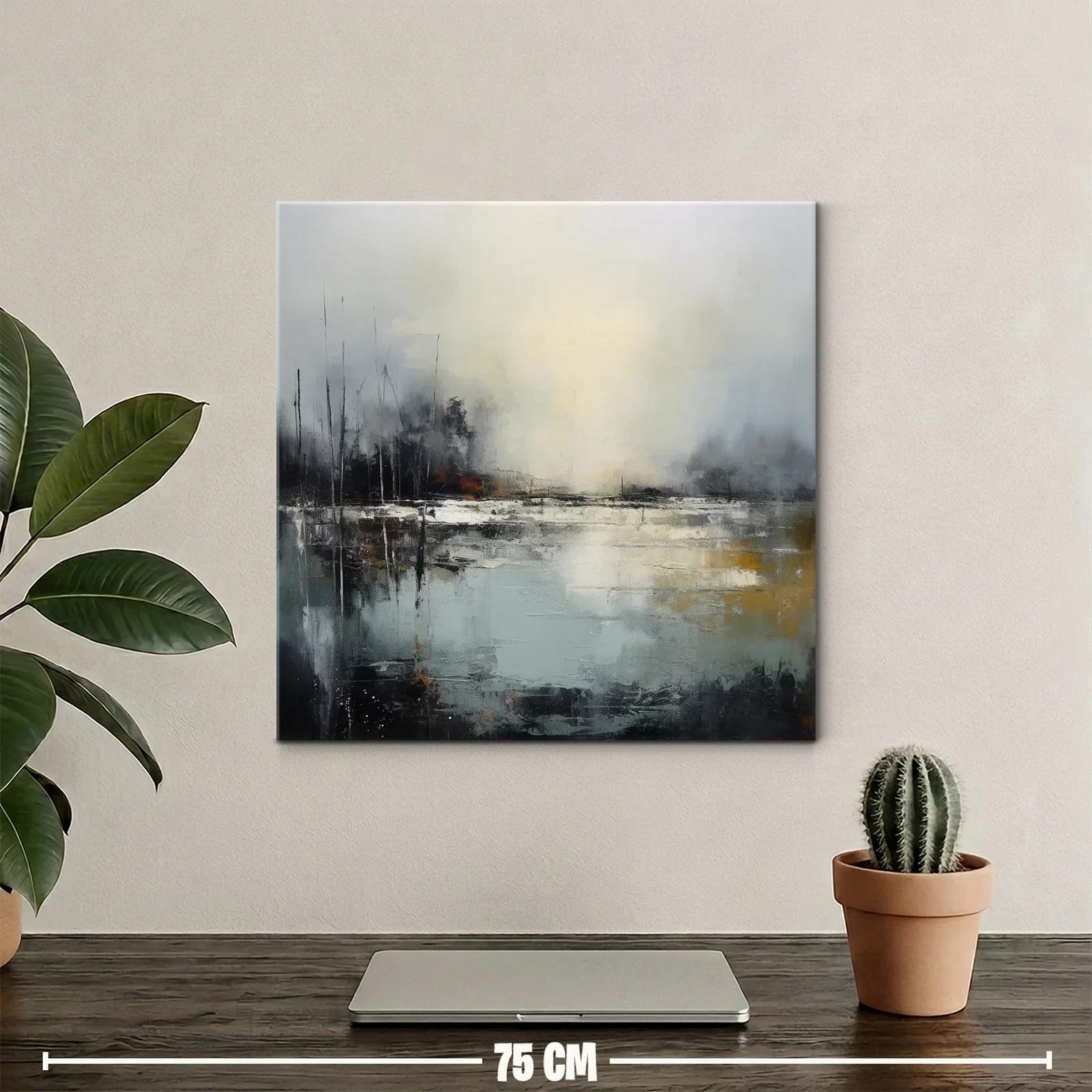 Paisaje abstracto con tonalidades grises y ocres — miniatura 2