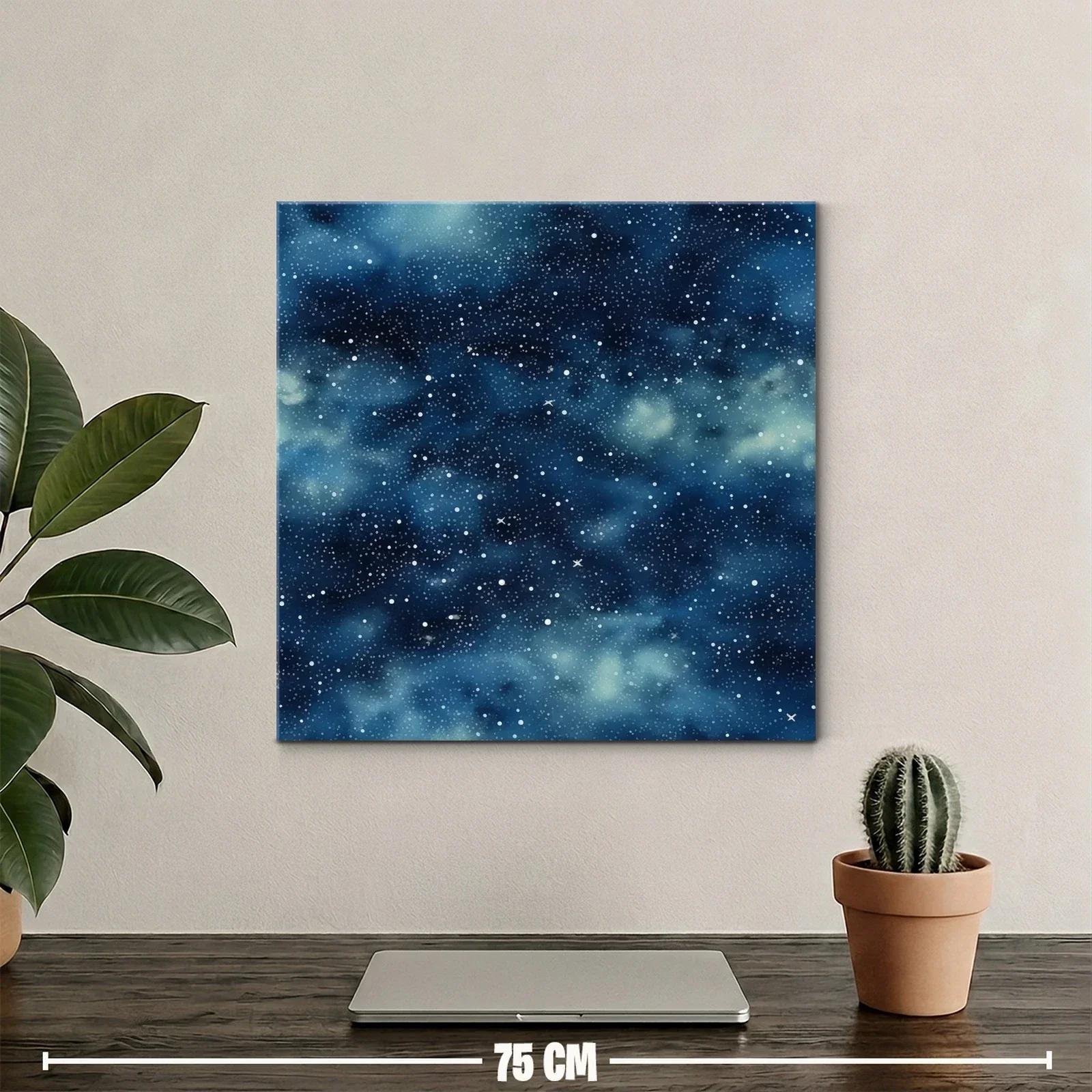 Cuadro abstracto con cielo estrellado en tonos azules — miniatura 2