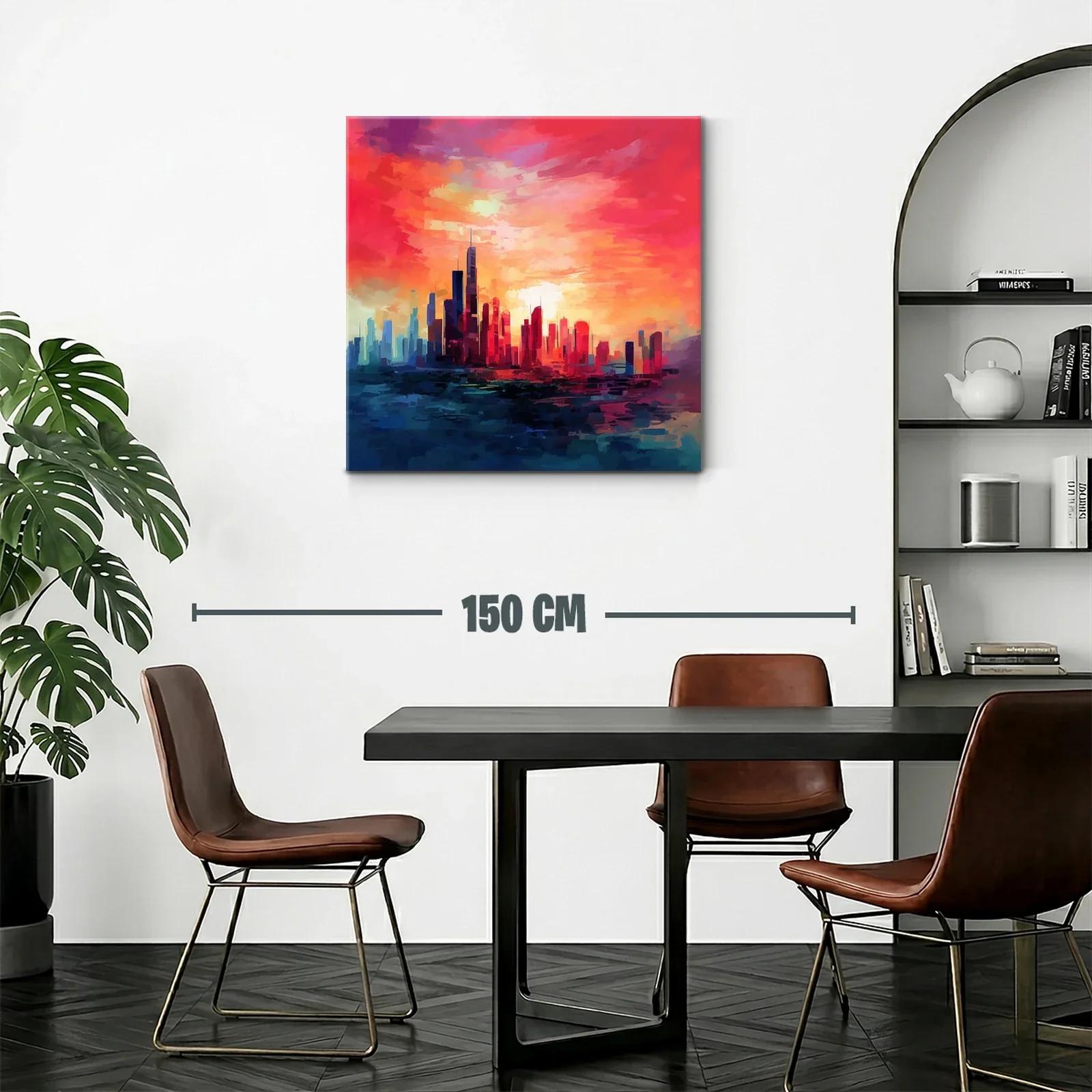 Cityscape at Sunset con vibrantes tonos cálidos y fríos — miniatura 2
