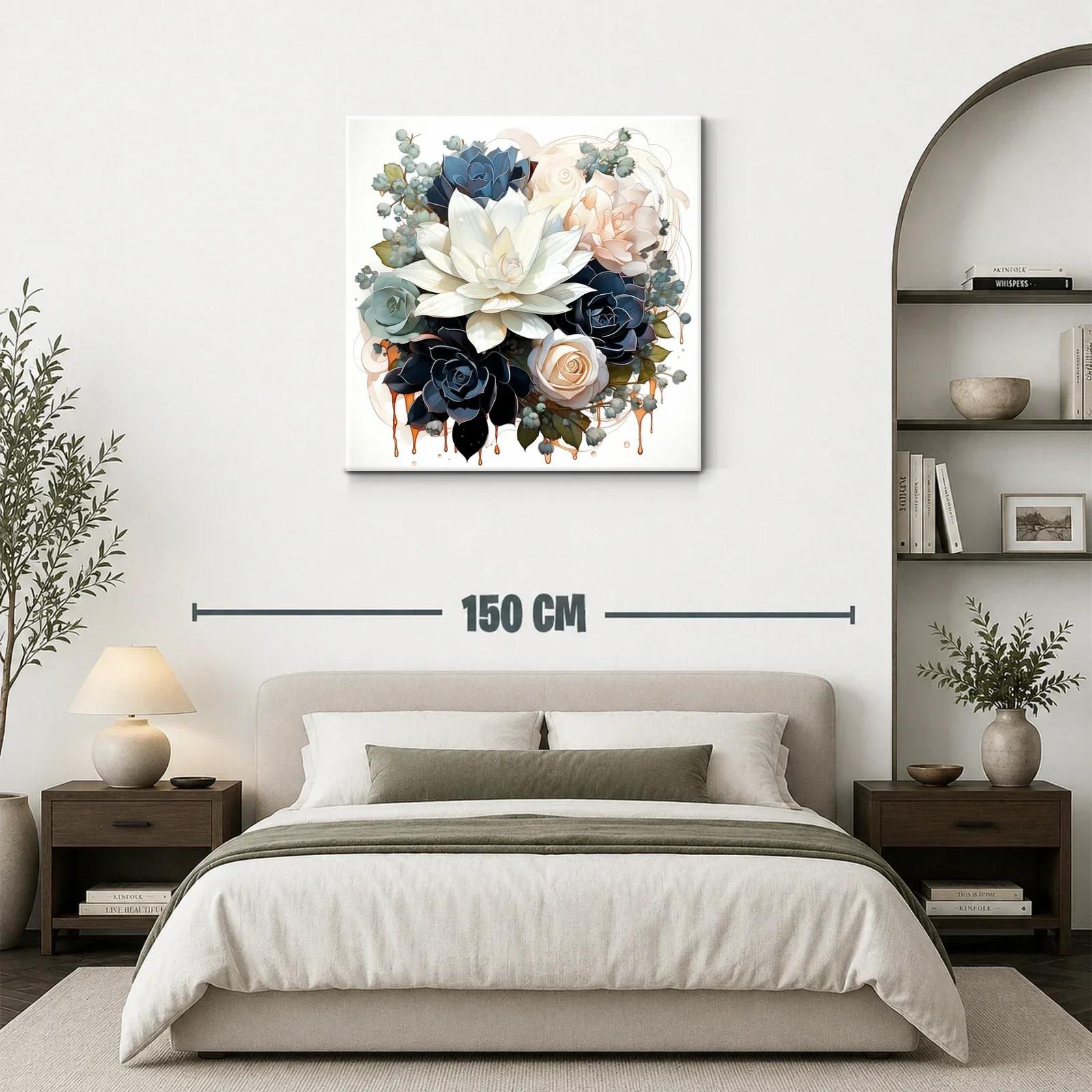 Elegante ramo de flores en tonos neutros y azules — miniatura 3