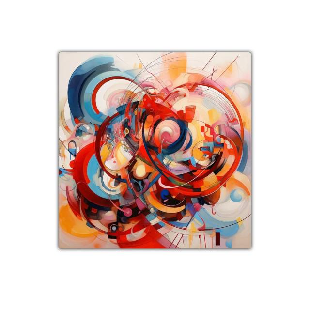 Cuadro decorativo con abstracción dinámica y colores vibrantes