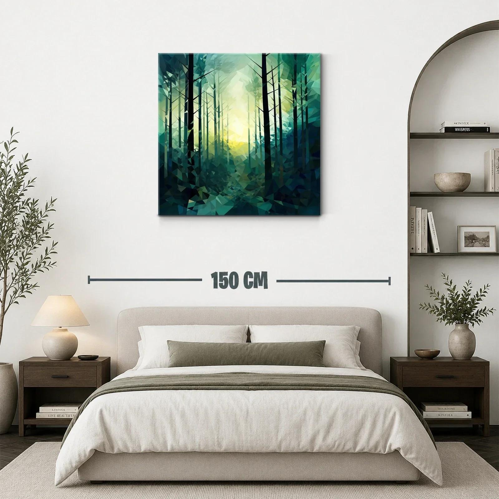 Bosque abstracto con tonos verdes y luz central — miniatura 3