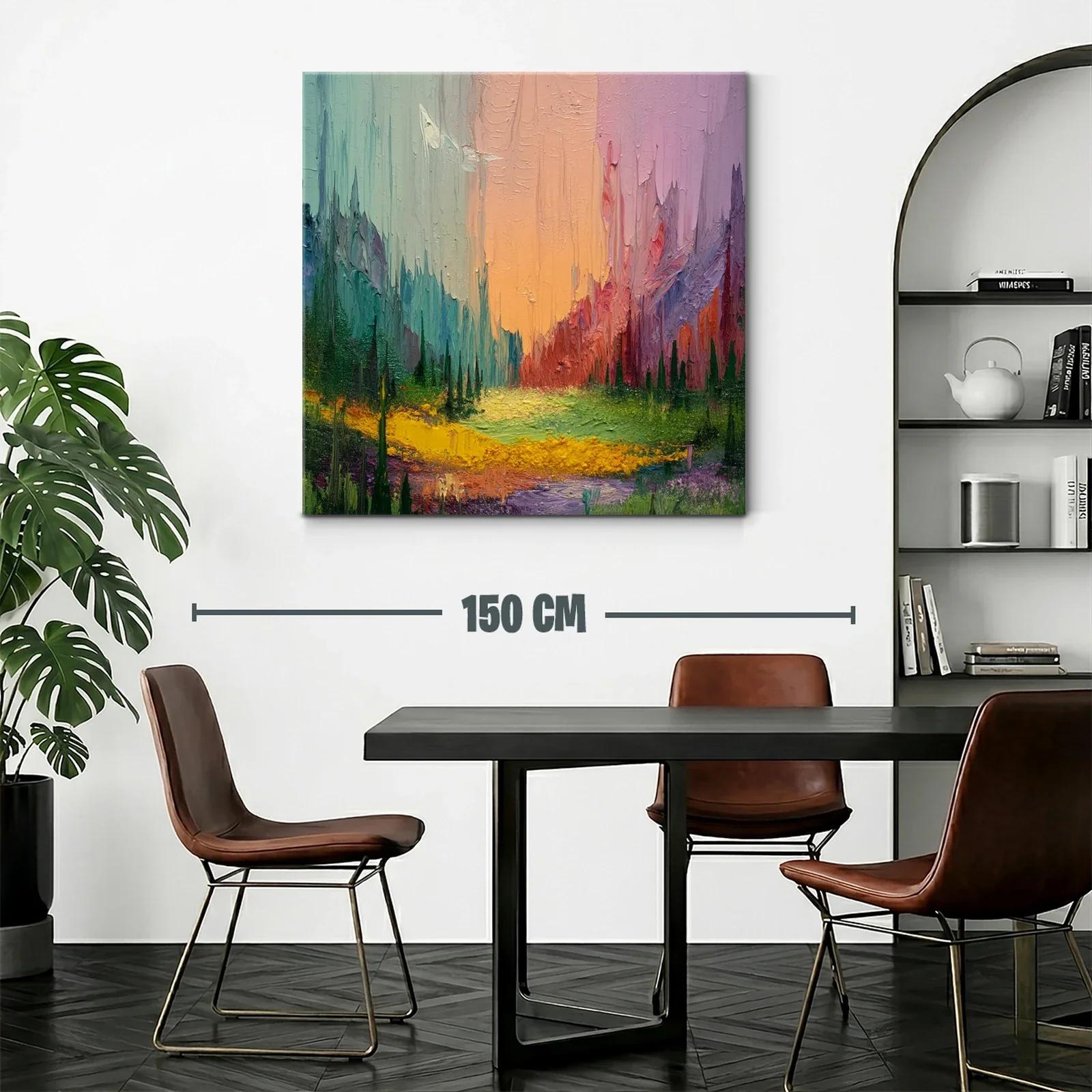Paisaje abstracto con vibrantes tonos pastel y texturas — miniatura 2