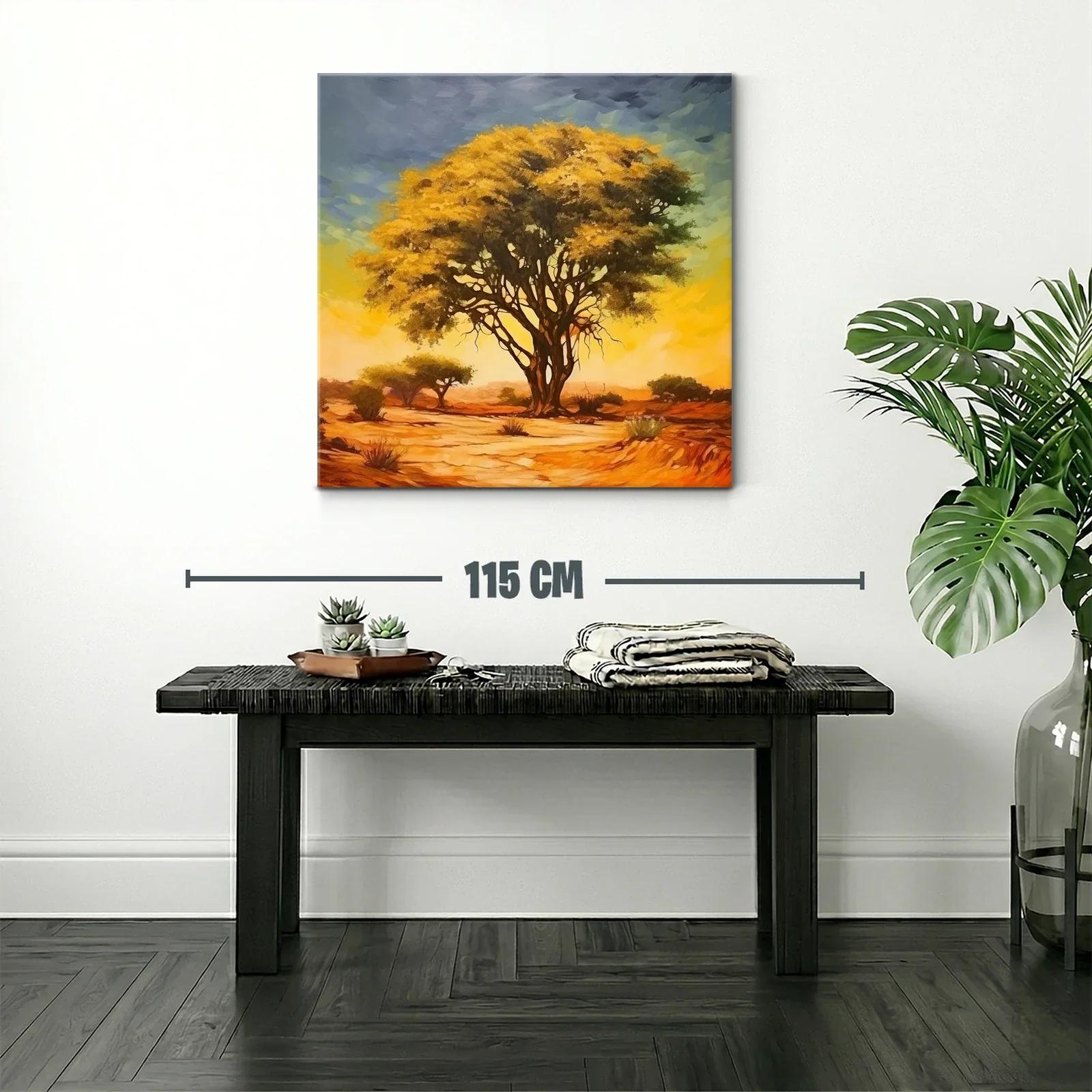 Árbol solitario en paisaje desértico al atardecer — miniatura 2