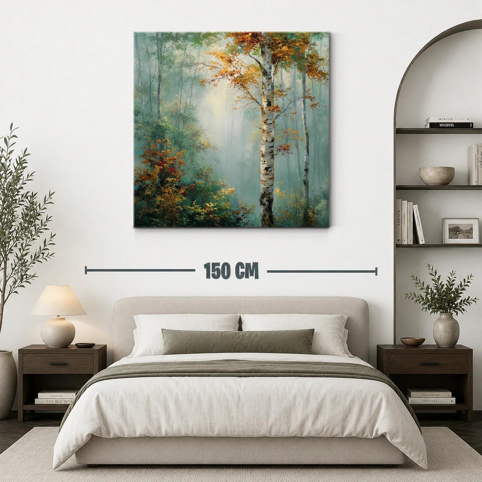 Bosque sereno con árboles otoñales y luz suave — miniatura 3