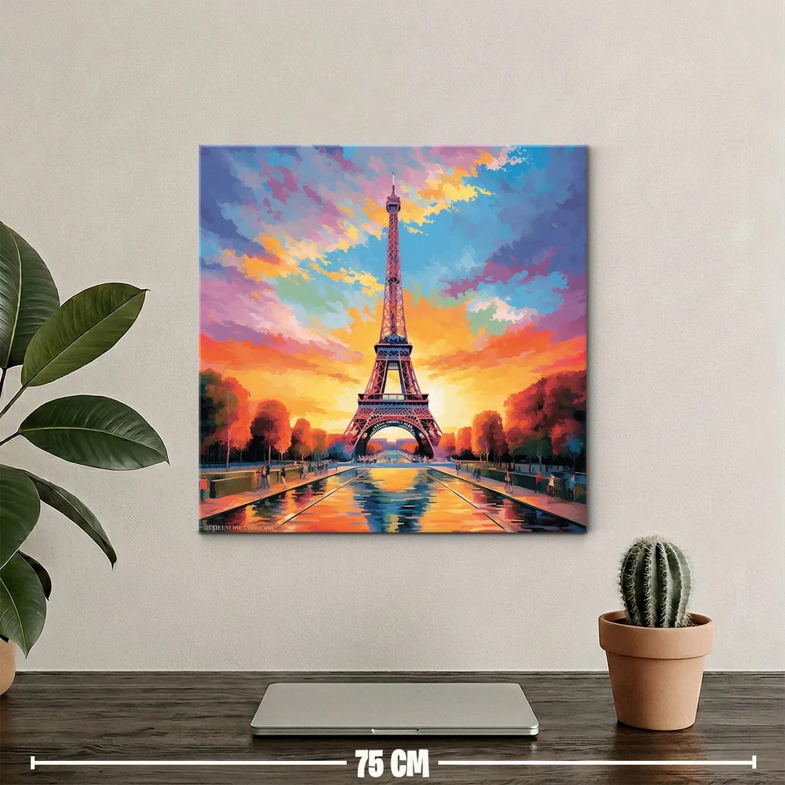 Atardecer vibrante en la torre de París — miniatura 2