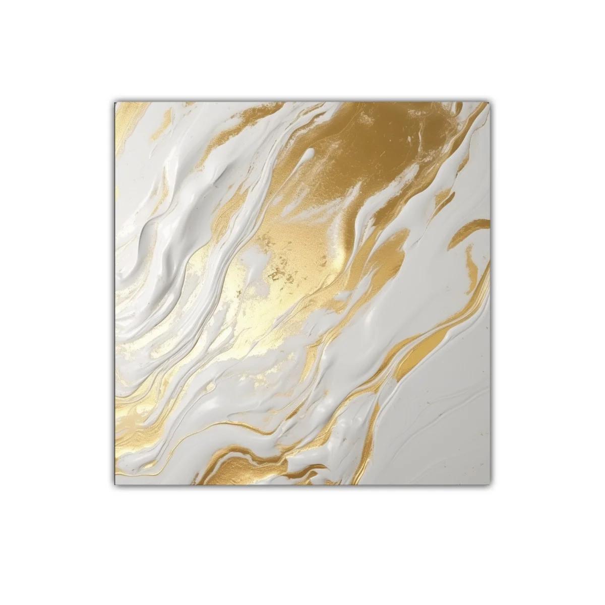 Cuadro abstracto en tonos dorados y blancos elegantes — imagen principal