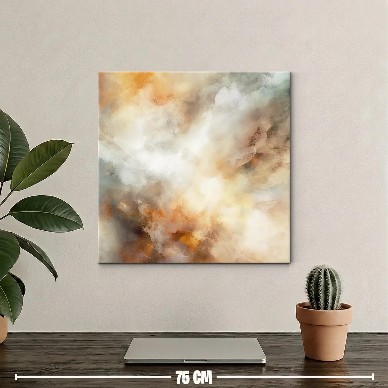 Cuadro abstracto en tonos cálidos y neutros para ambientes elegantes — miniatura 2