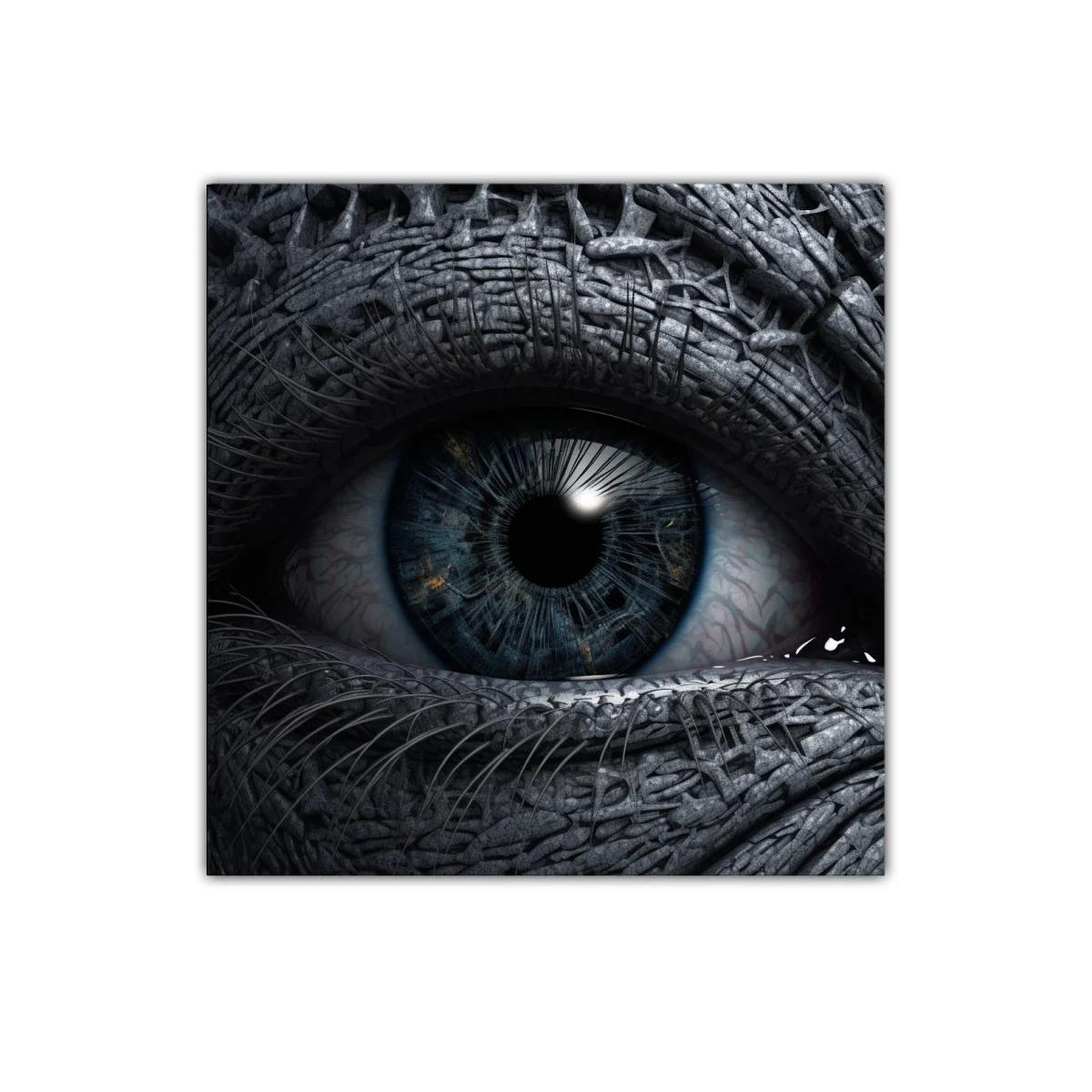 Ojo detallado con texturas metálicas en tonos oscuros — imagen principal