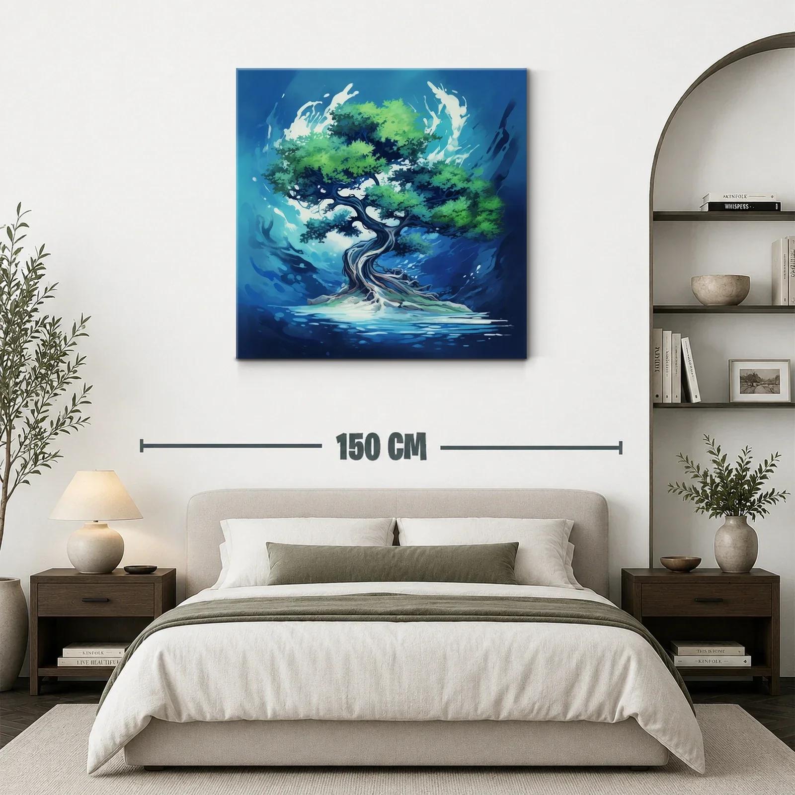 Árbol luminoso en vibrantes tonos azules y verdes — miniatura 3