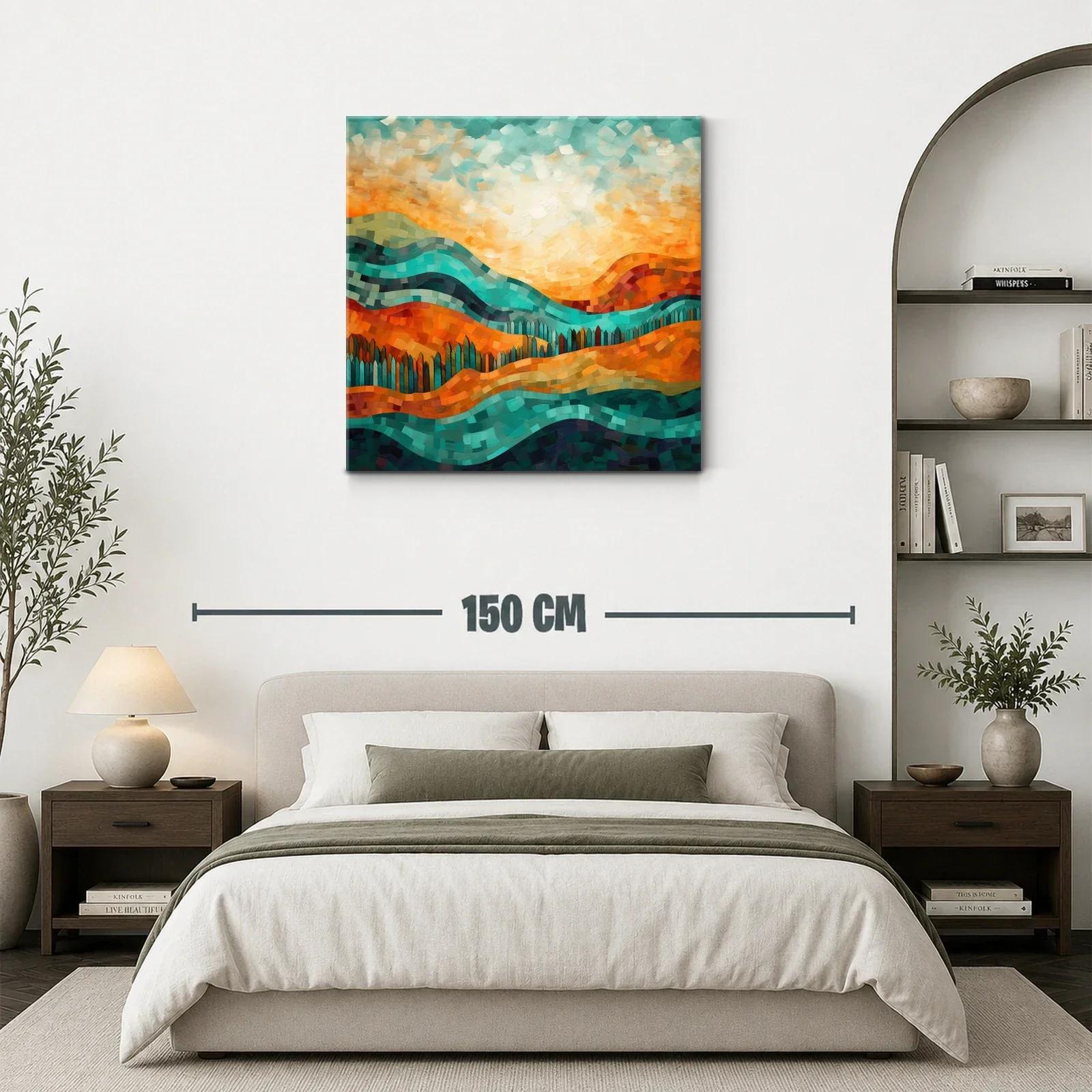 Paisaje abstracto con colinas vibrantes y cielo acogedor — miniatura 3
