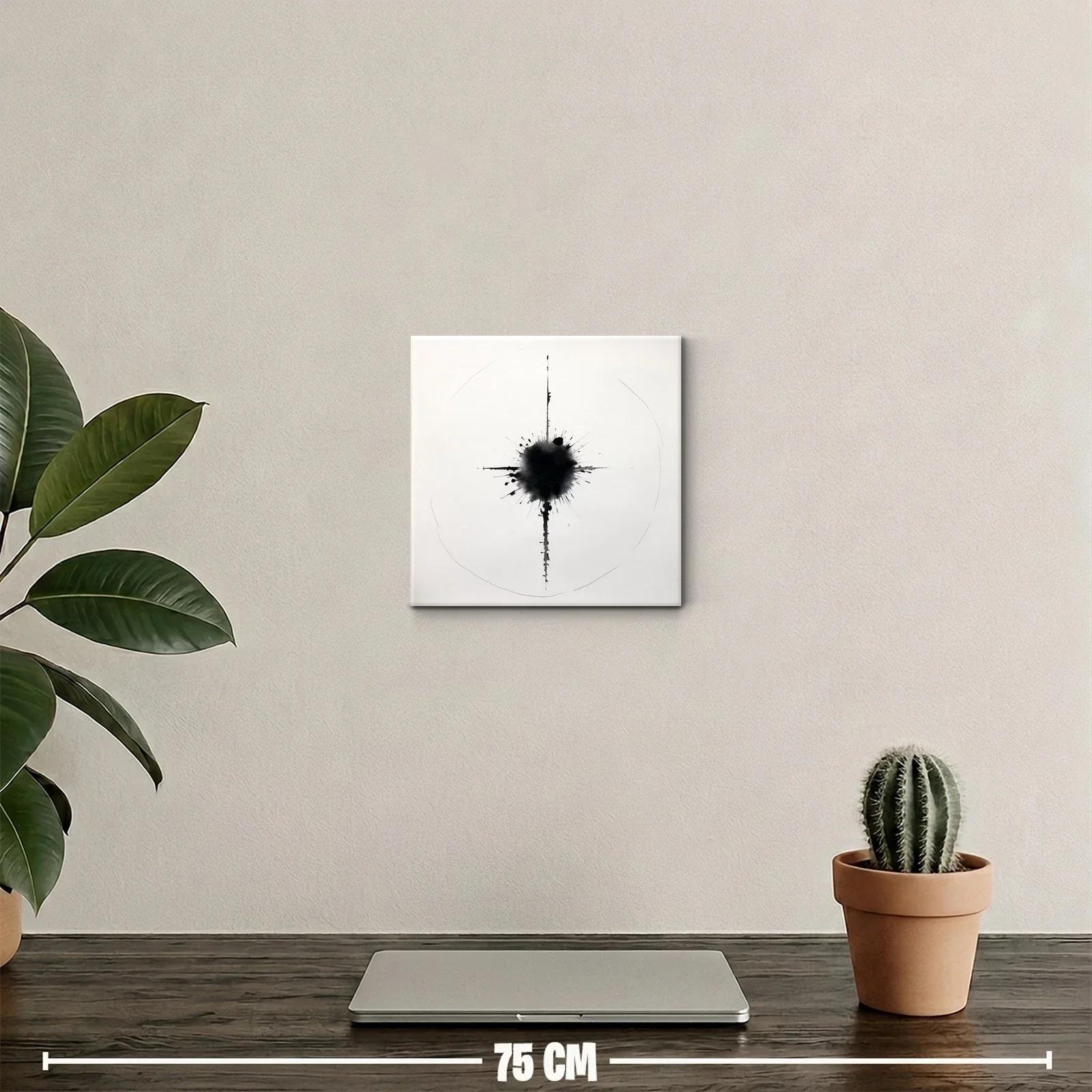 Cuadro minimalista con diseño abstracto en negro y blanco — miniatura 2