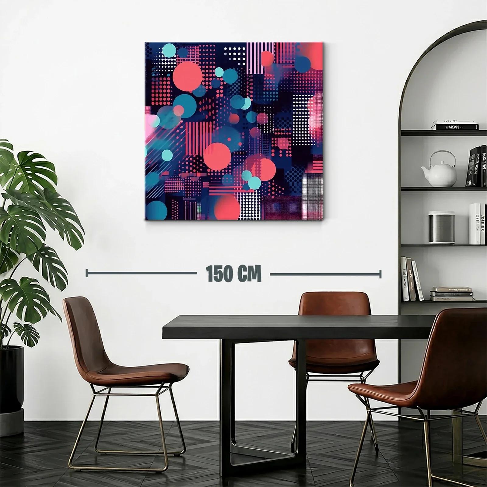 Composición abstracta con círculos y puntos en tonos vibrantes — miniatura 2