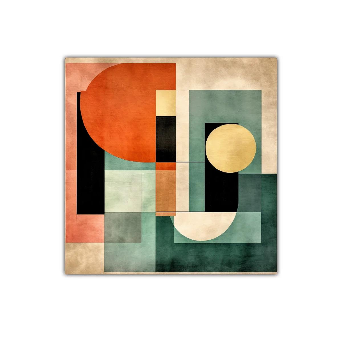 Composición geométrica con tonos cálidos y fríos equilibrados — imagen principal