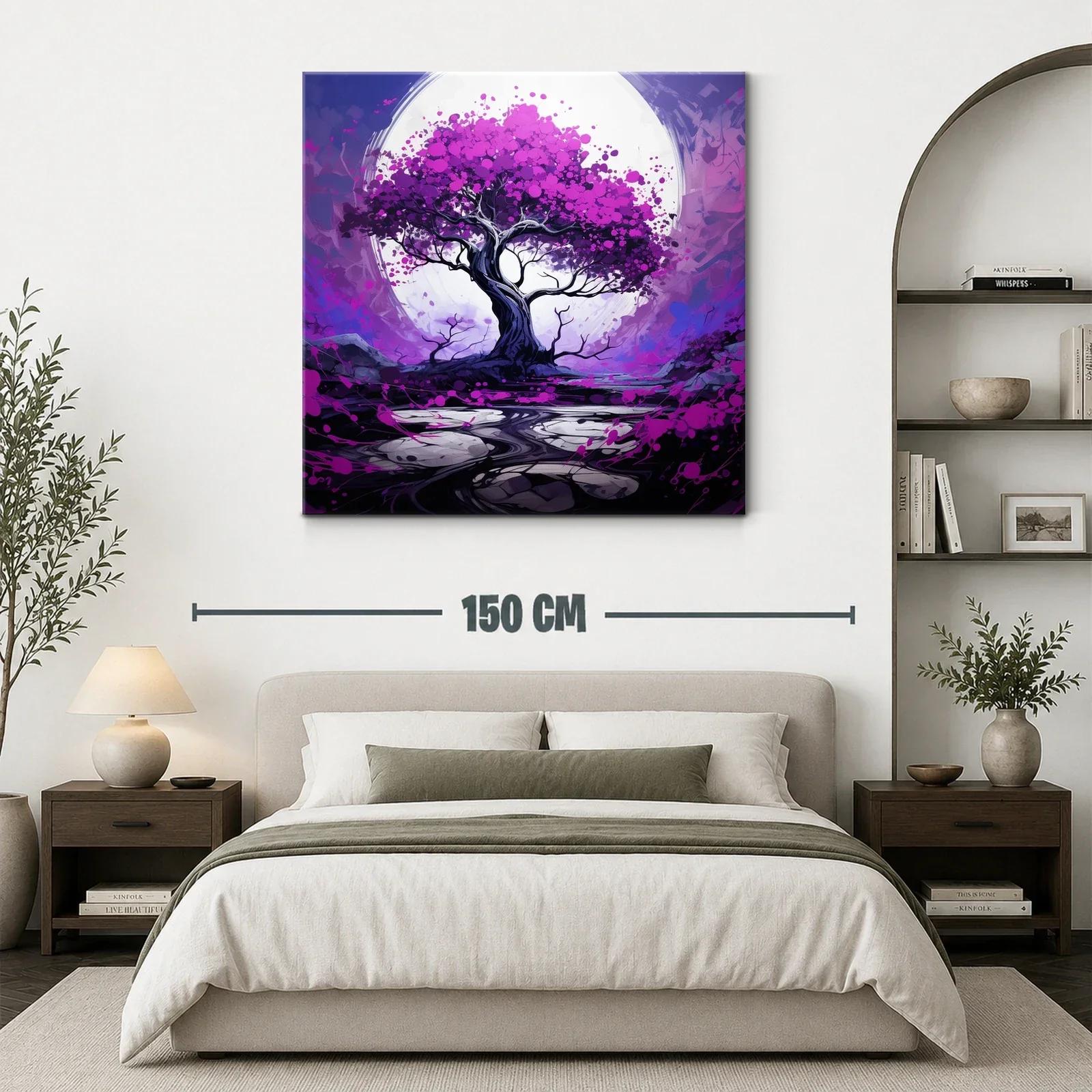 Árbol mágico con vibrantes tonos violetas y fucsias — miniatura 3