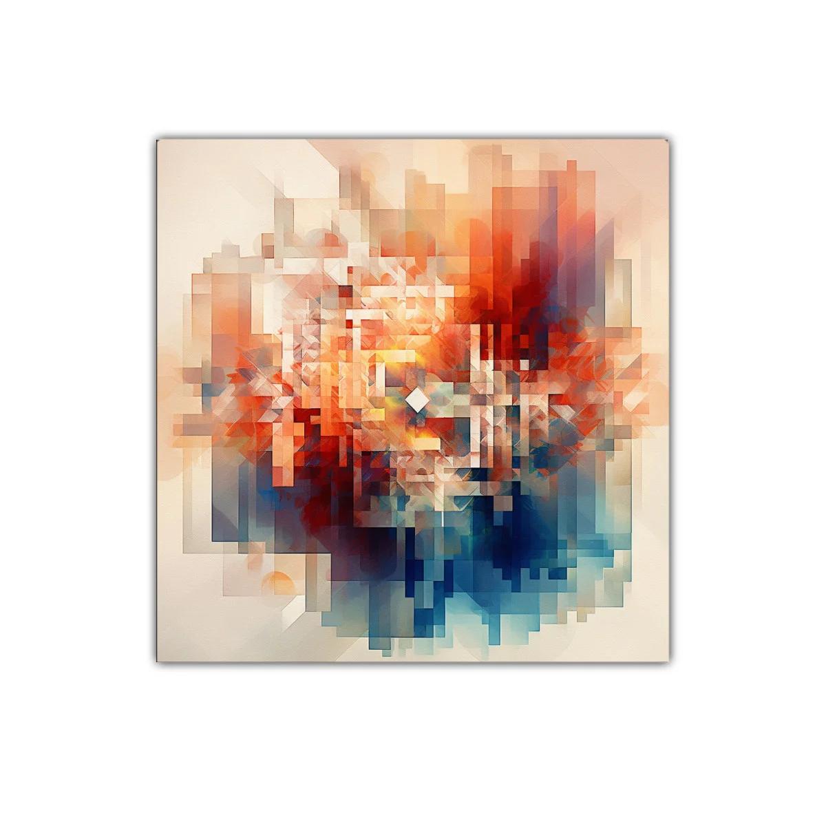 Cuadro decorativo abstracto con vibrantes tonos cálidos y fríos — imagen principal