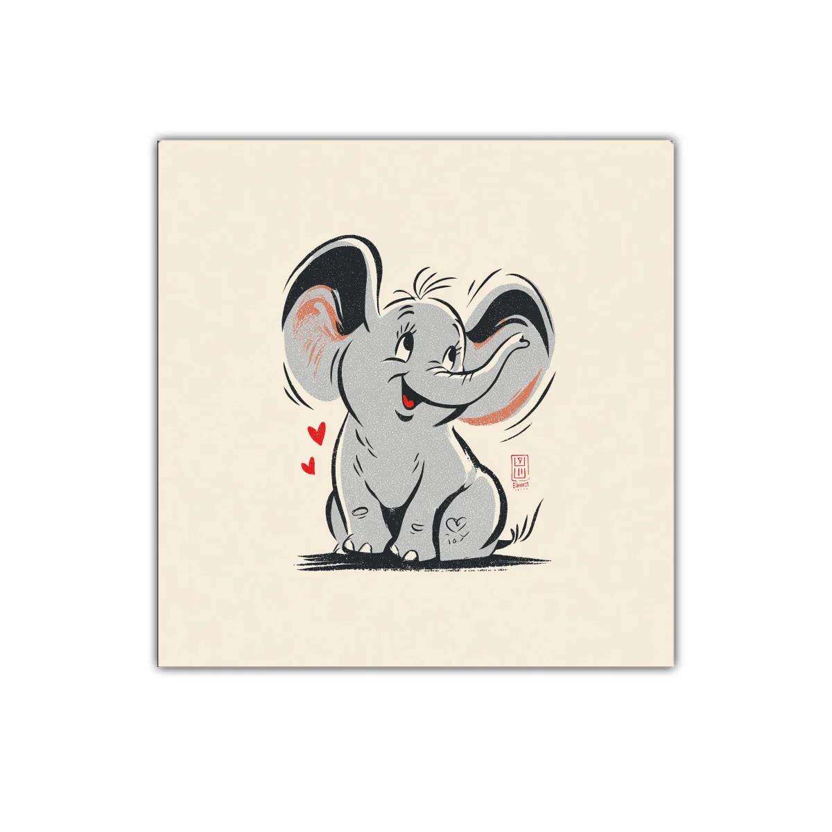 Cuadro infantil de elefante adorable con carisma — imagen principal
