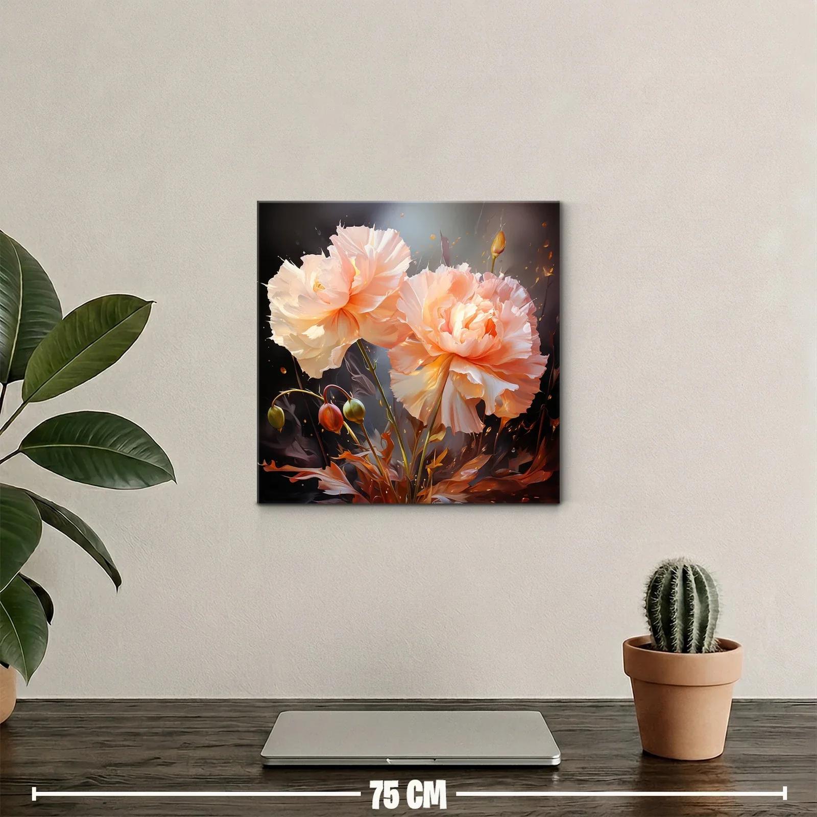 Cuadro floral con peonías delicadas y tonos cálidos — miniatura 2