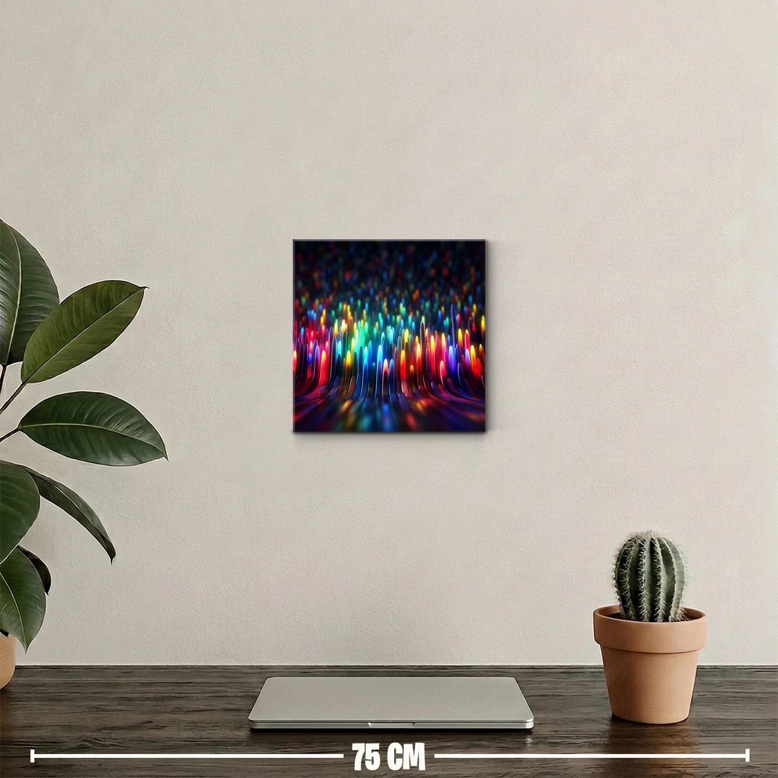 Cuadro vibrante con formas abstractas multicolor y luz intensa — miniatura 2