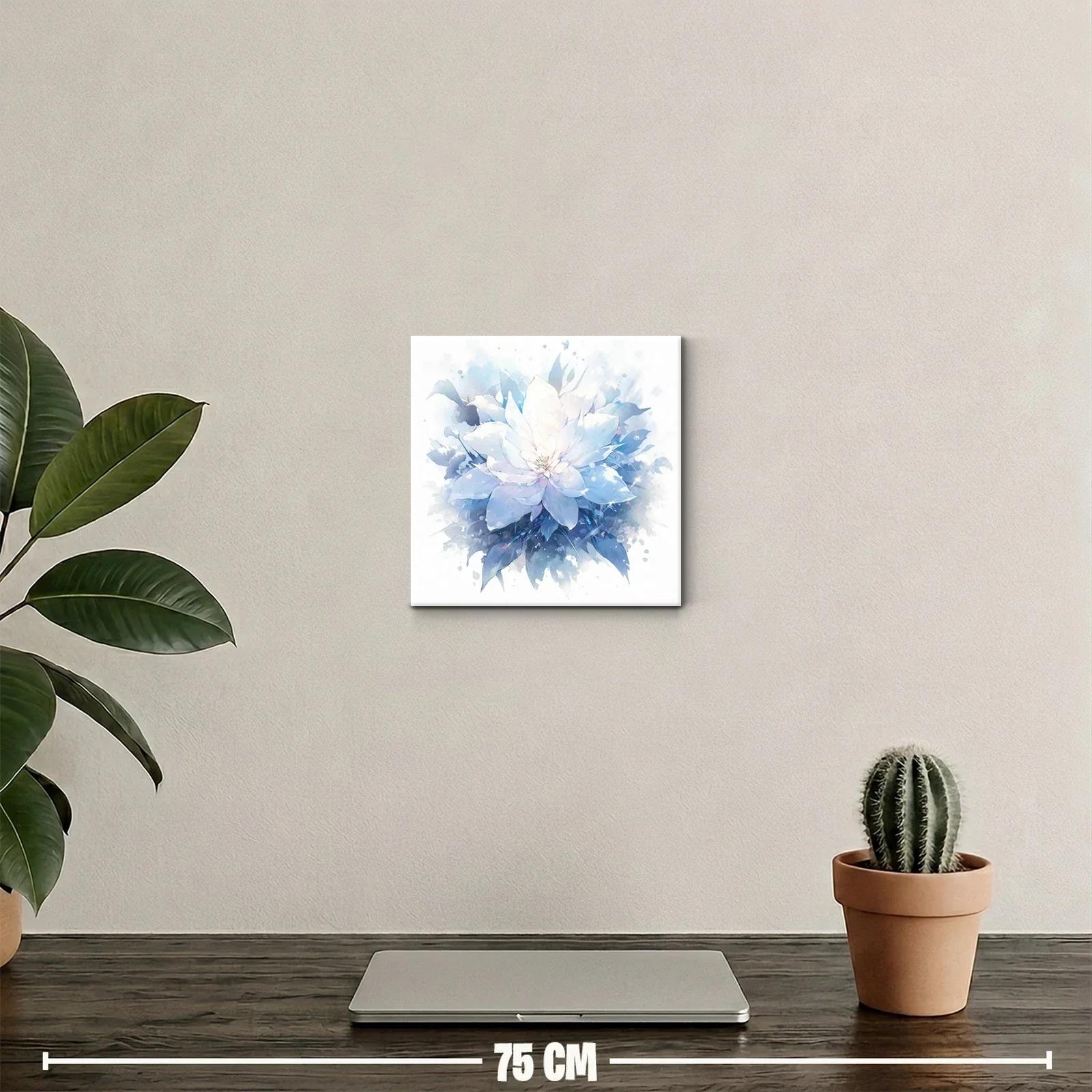 Flor blanca luminosa con tonos azules y ambiente etéreo — miniatura 2