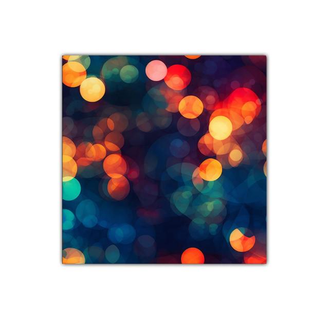 Cuadro decorativo con luces difusas en tonos cálidos y fríos