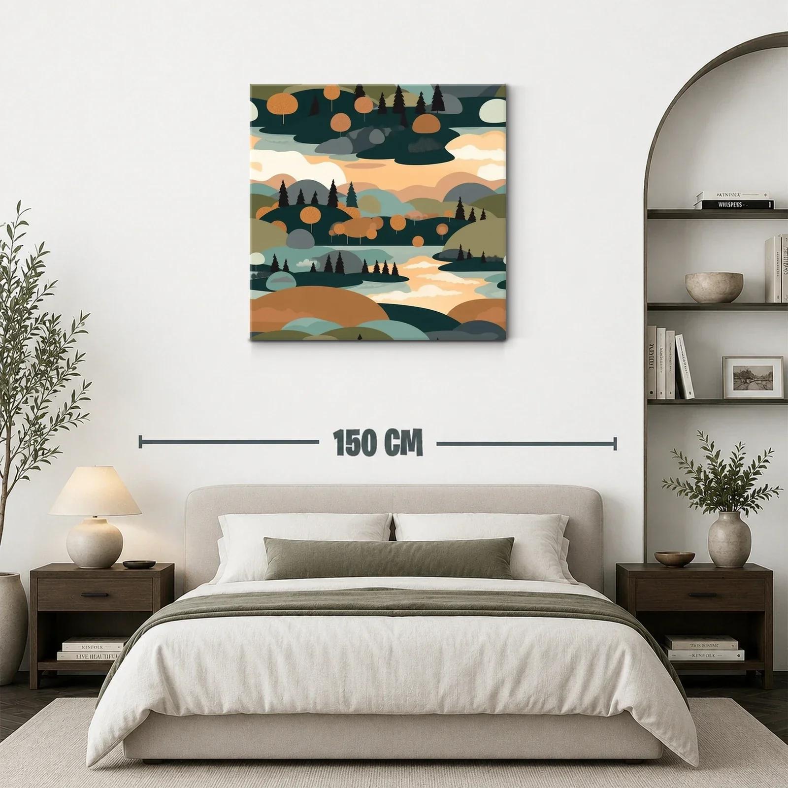 Paisaje abstracto con tonos cálidos y contrastes suaves — miniatura 3