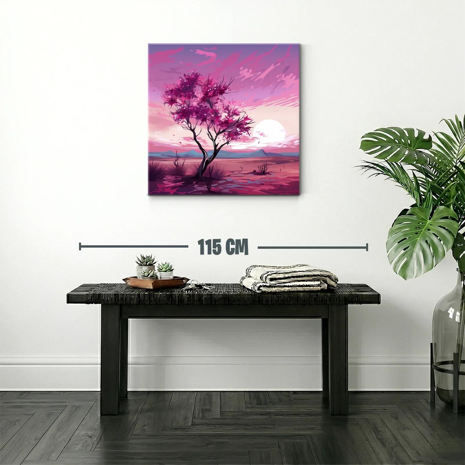 Atardecer en árbol florido con tonos cálidos y vibrantes — miniatura 2