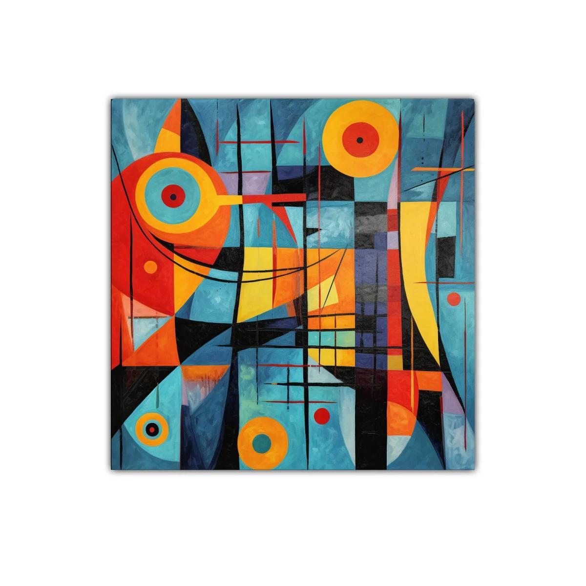 Composición abstracta vibrante con formas y colores intensos